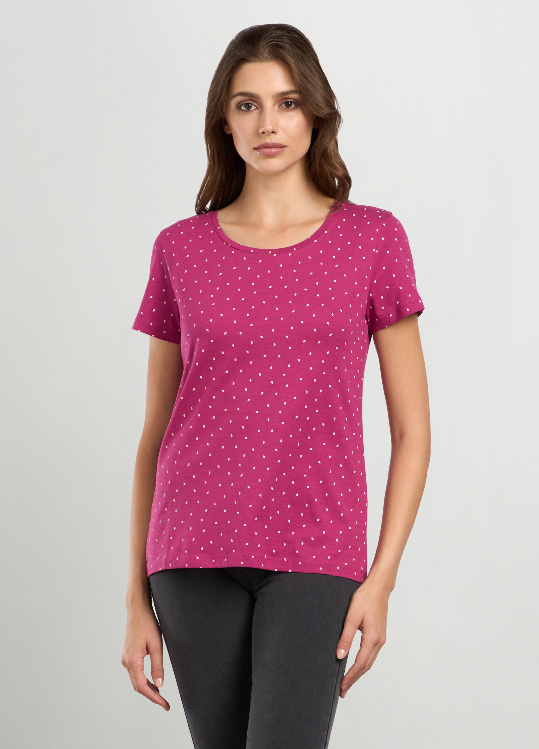T-shirt in jersey di puro cotone donna_0