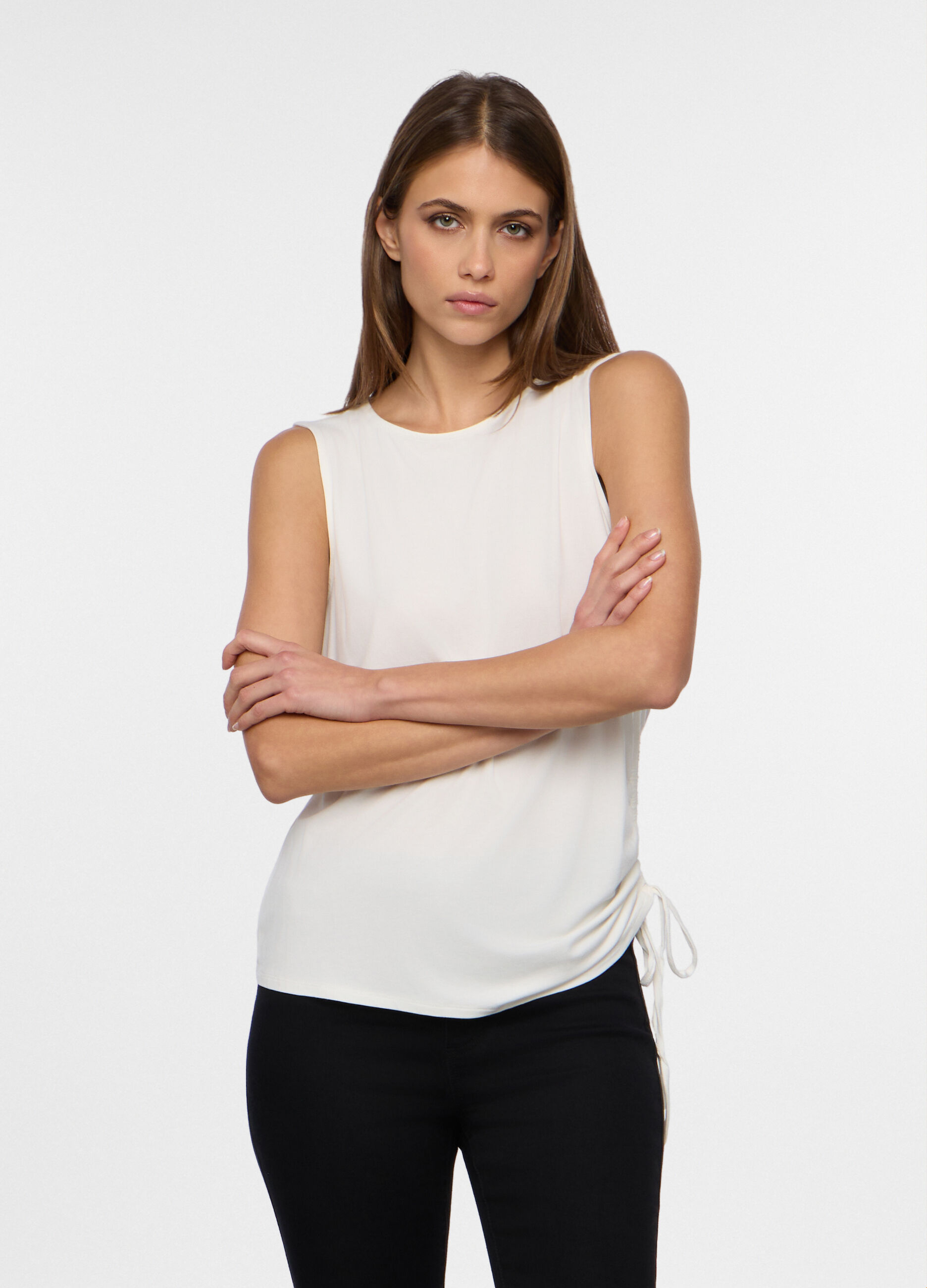 Canotta in viscosa stretch donna