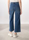 Pantaloni wide leg in denim misto cotone stretch_1