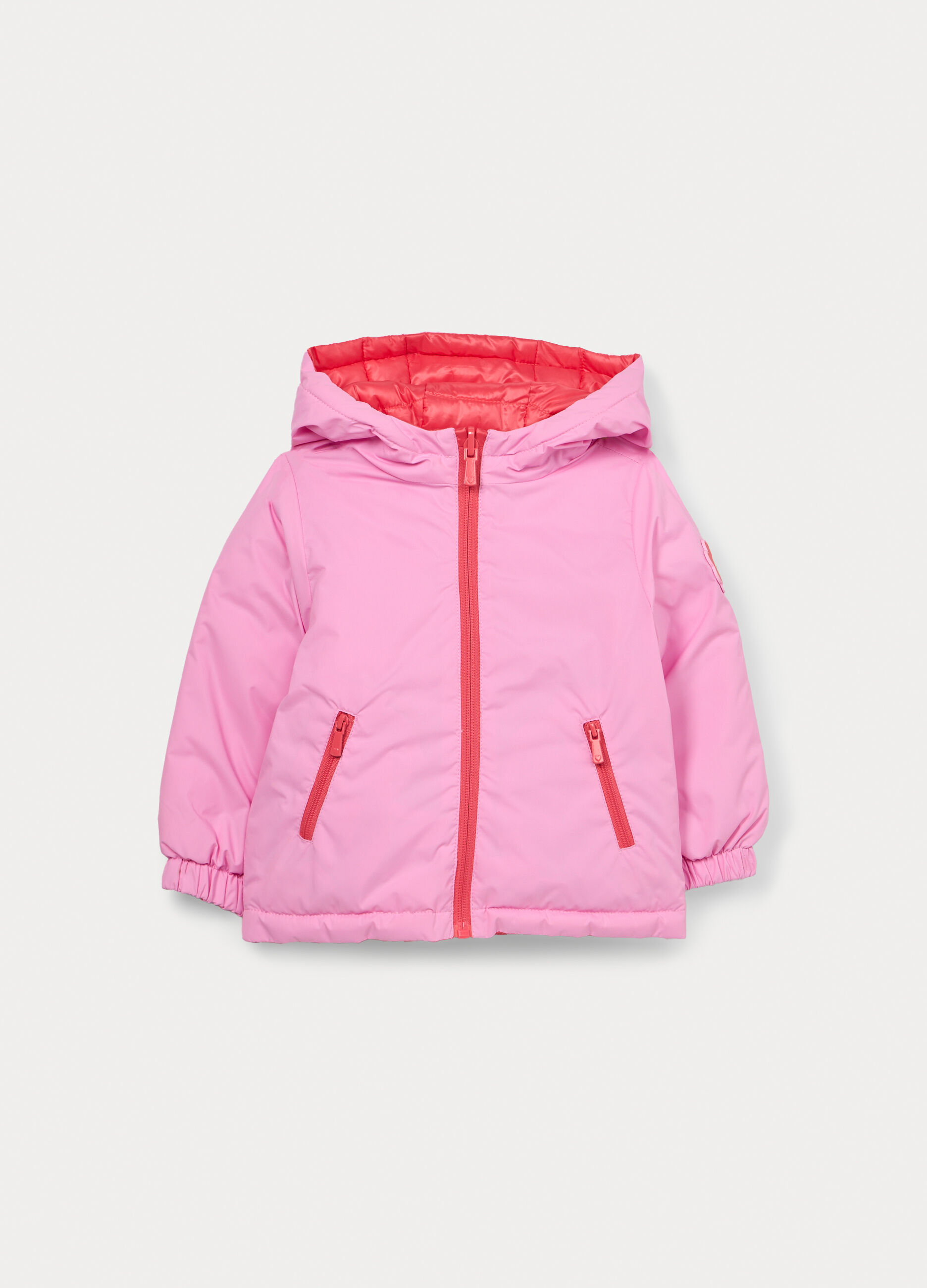 Giubbino imbottito in taffet&agrave; con cappuccio bimba_0