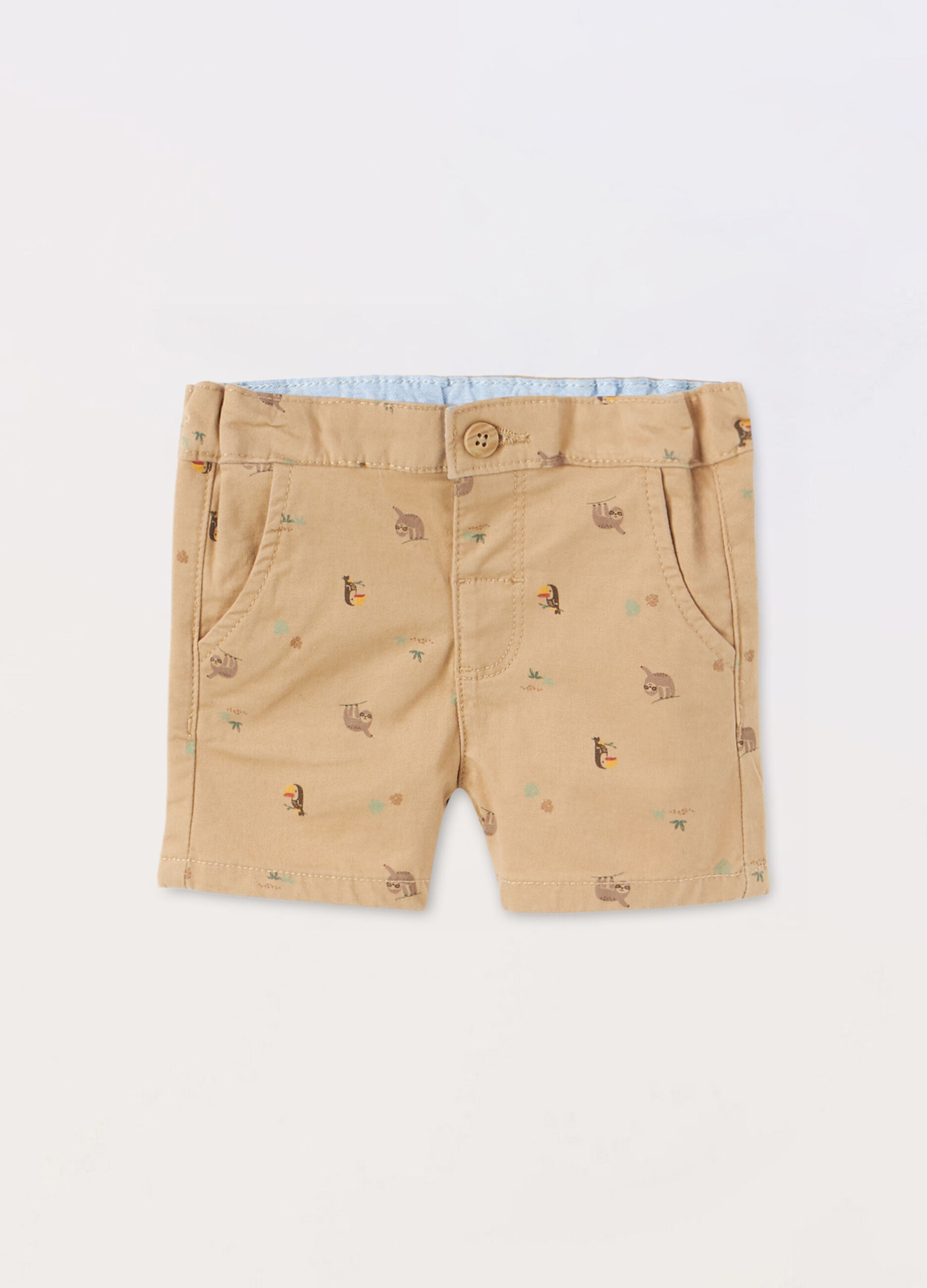 Shorts in twill di cotone stretch neonato_0