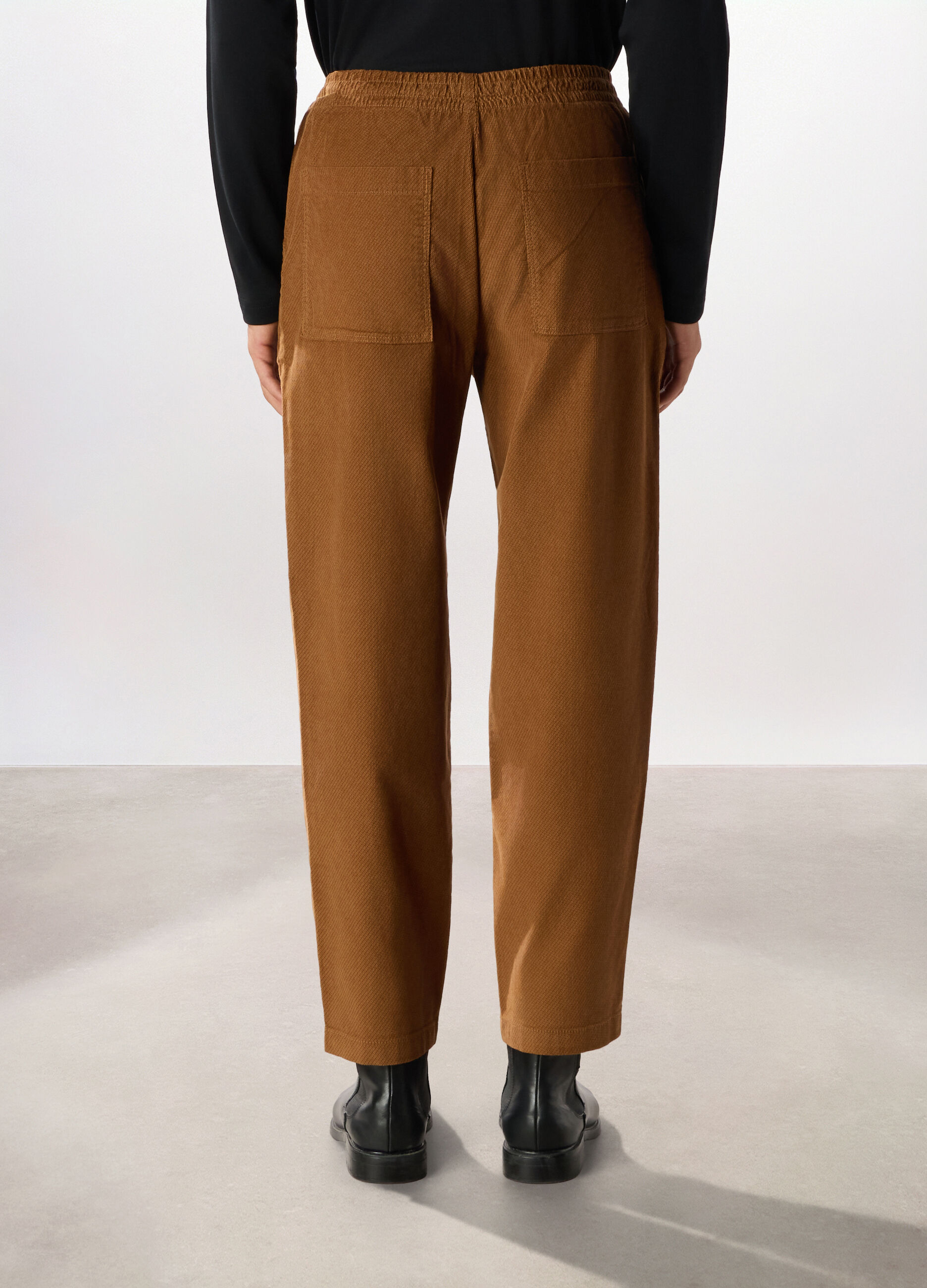 Pantalone chino in velluto di cotone stretch uomo_1