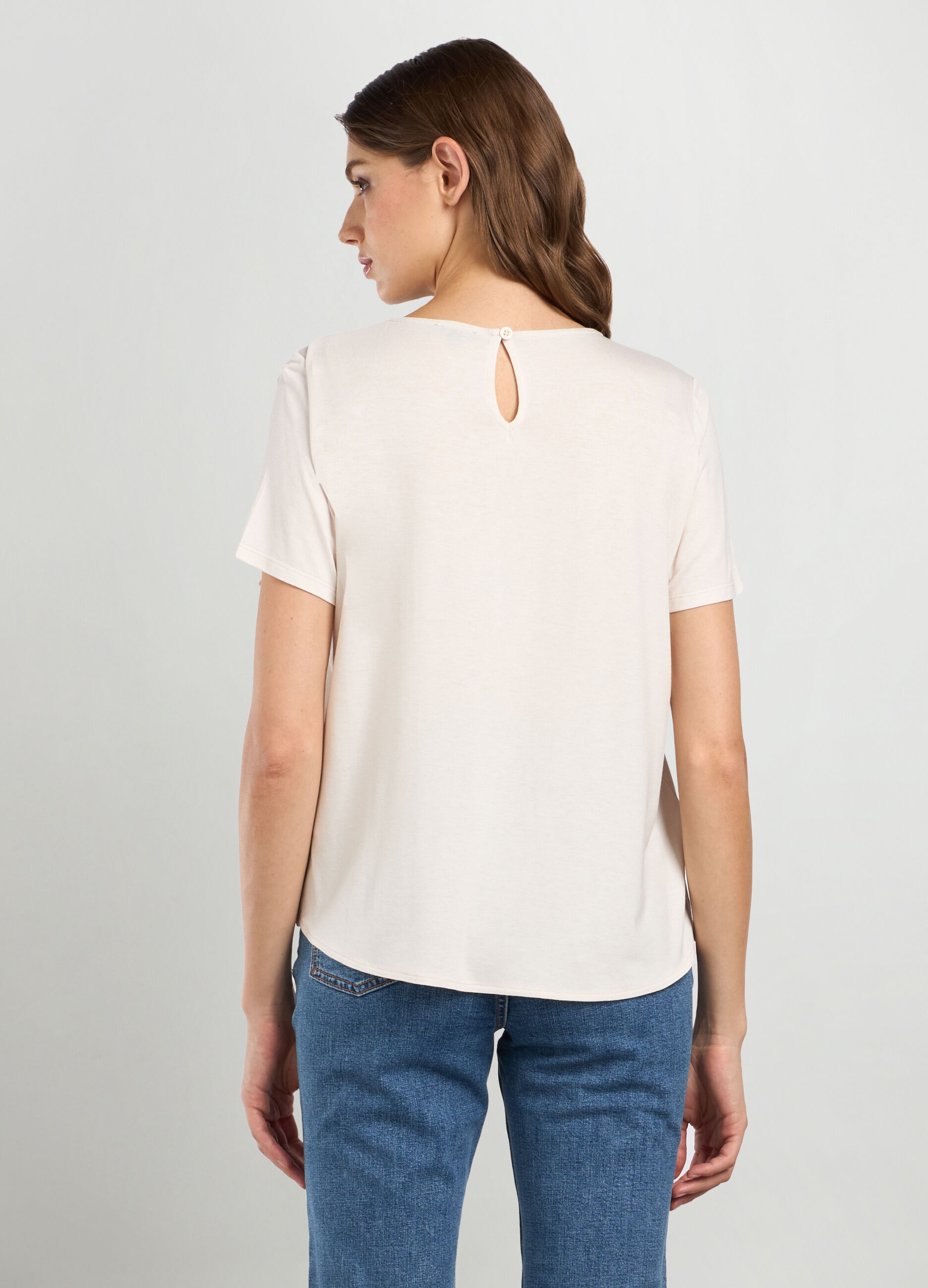 T-shirt in jersey di viscosa stretch donna_1