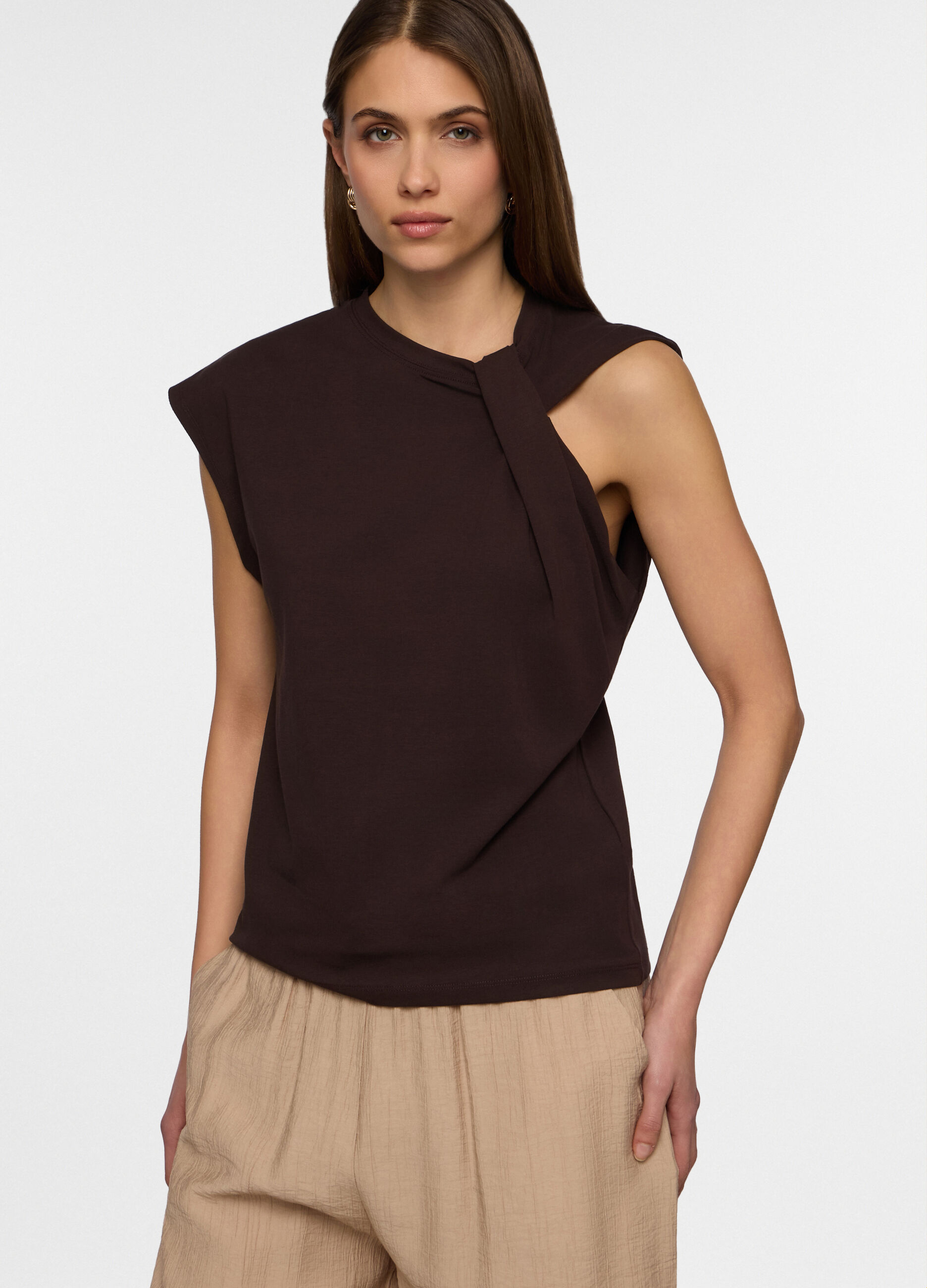 T-shirt girocollo stretch donna_0
