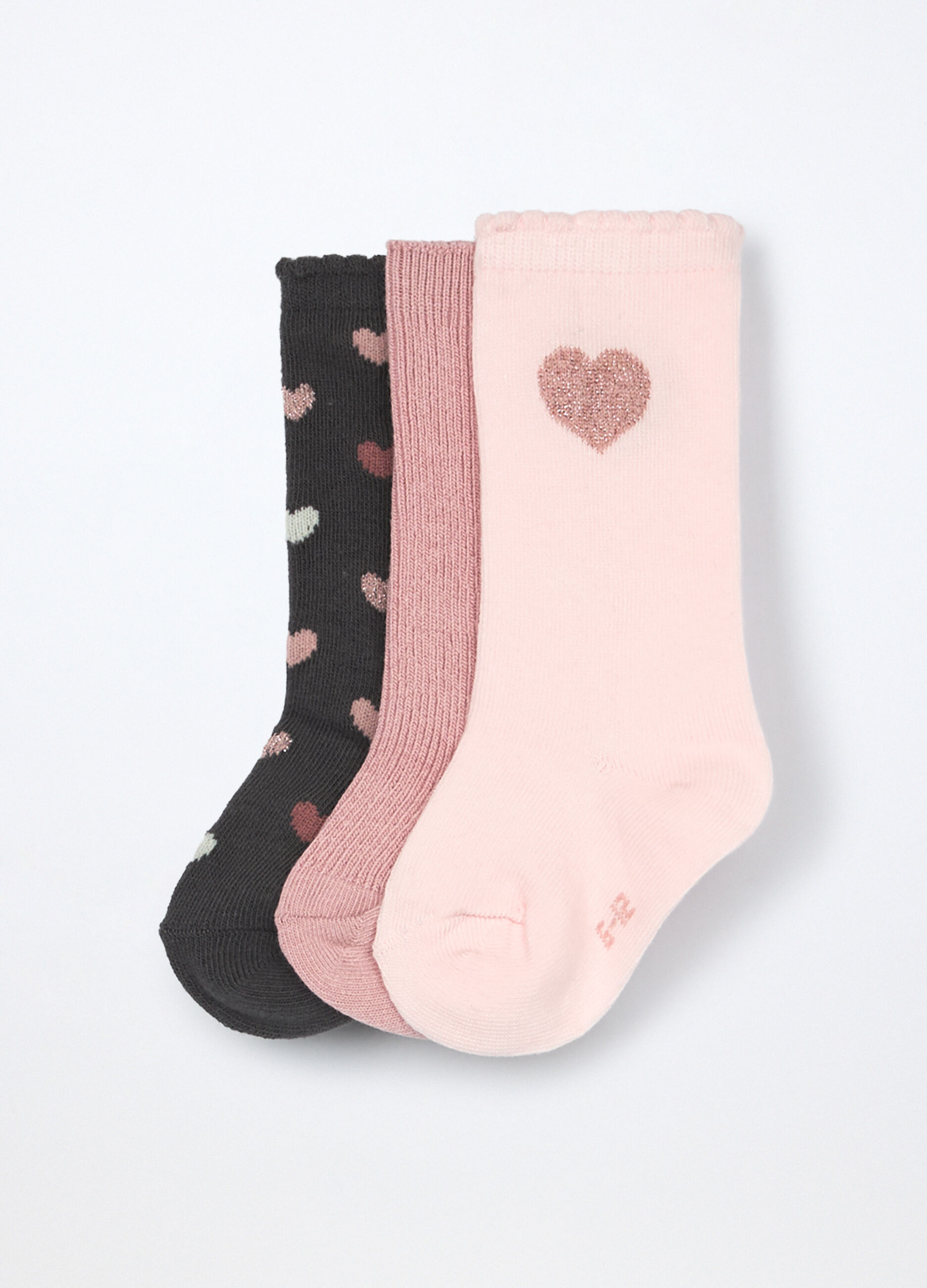 Pack 3 calze lunghe in misto cotone neonata_0