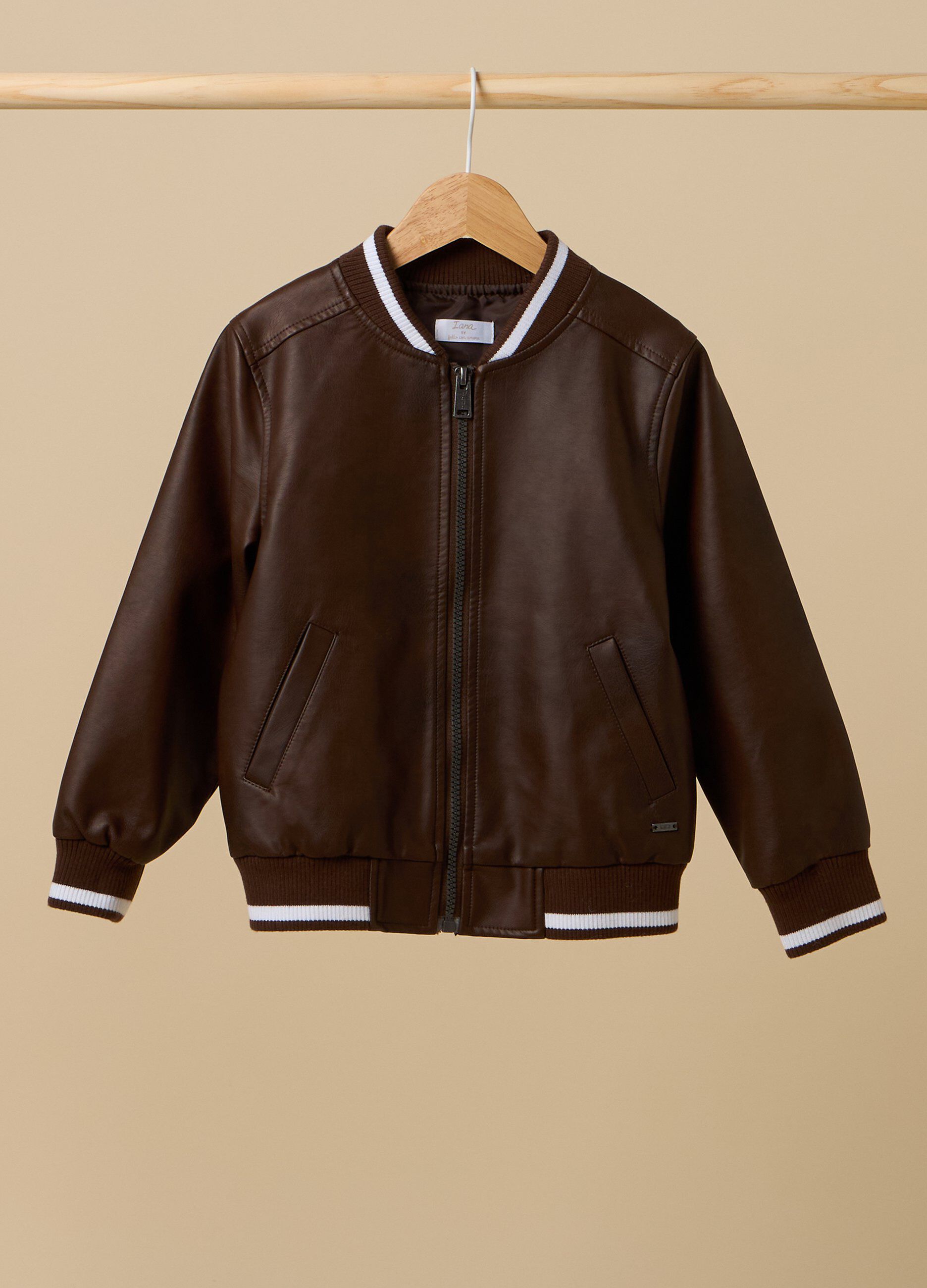 Bomber IANA in eco pelle bambino_0