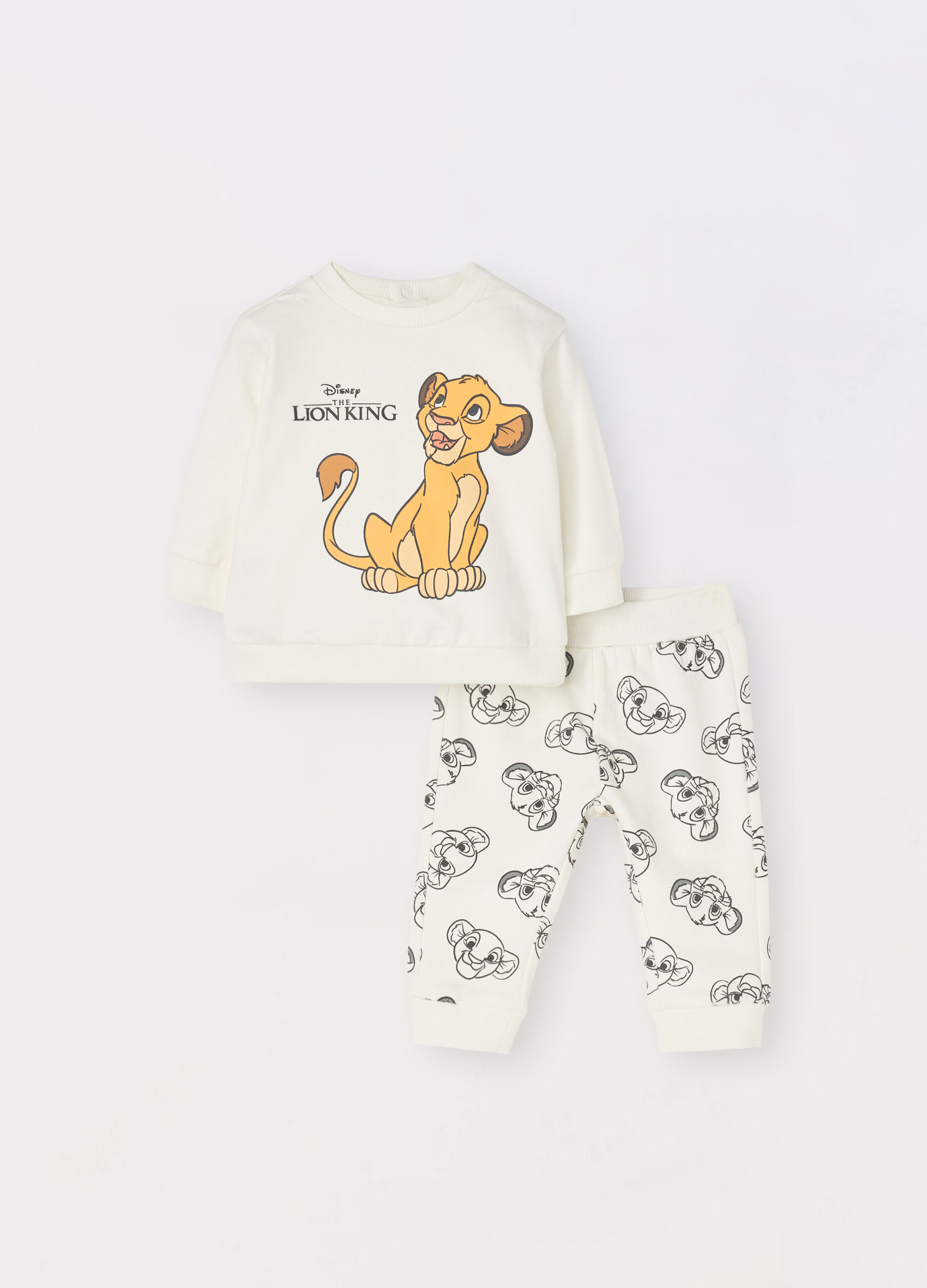 Jogging set Re Leone in felpa di puro cotone neonato_0