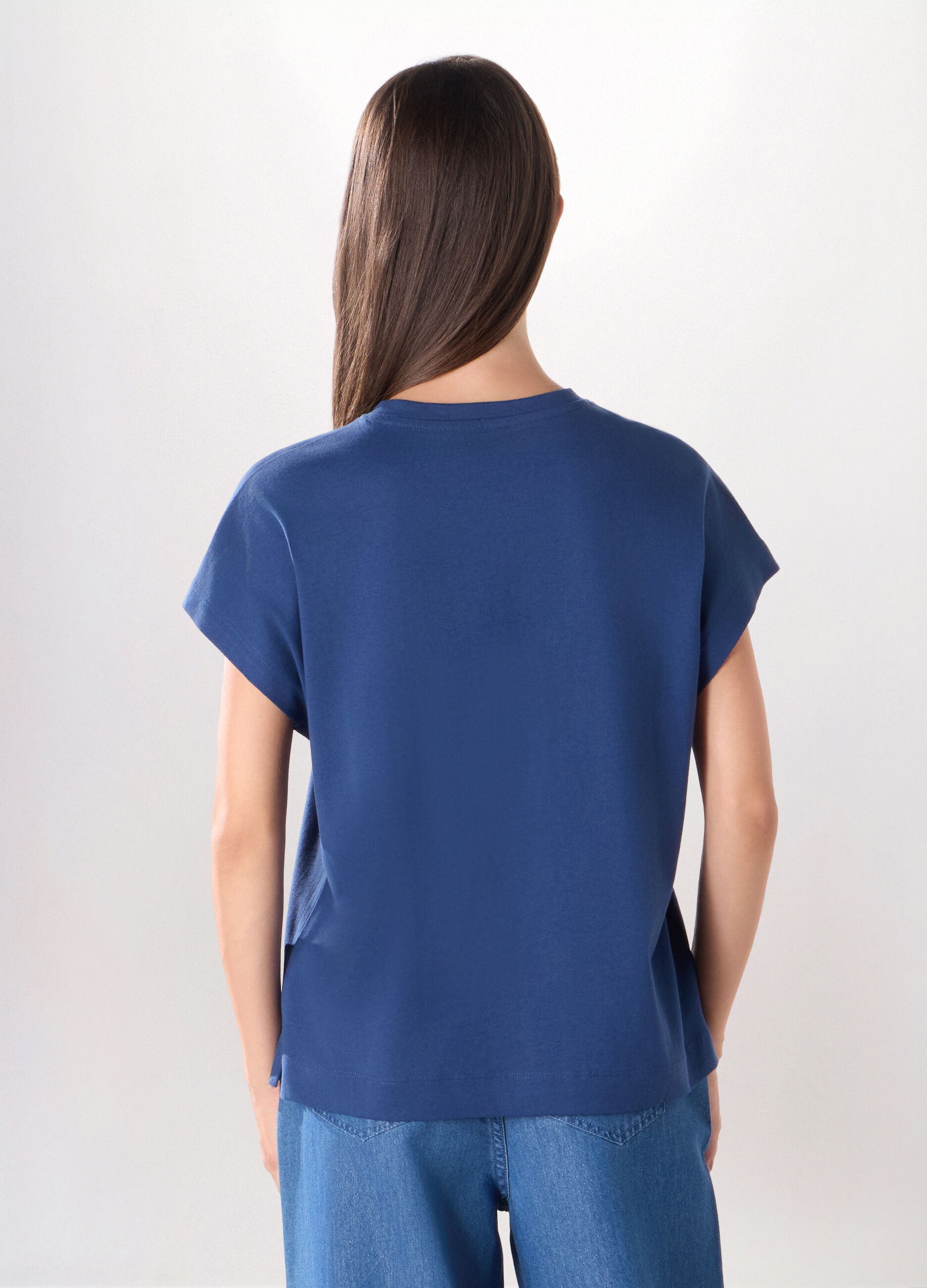 T-shirt in jersey di puro cotone donna_1