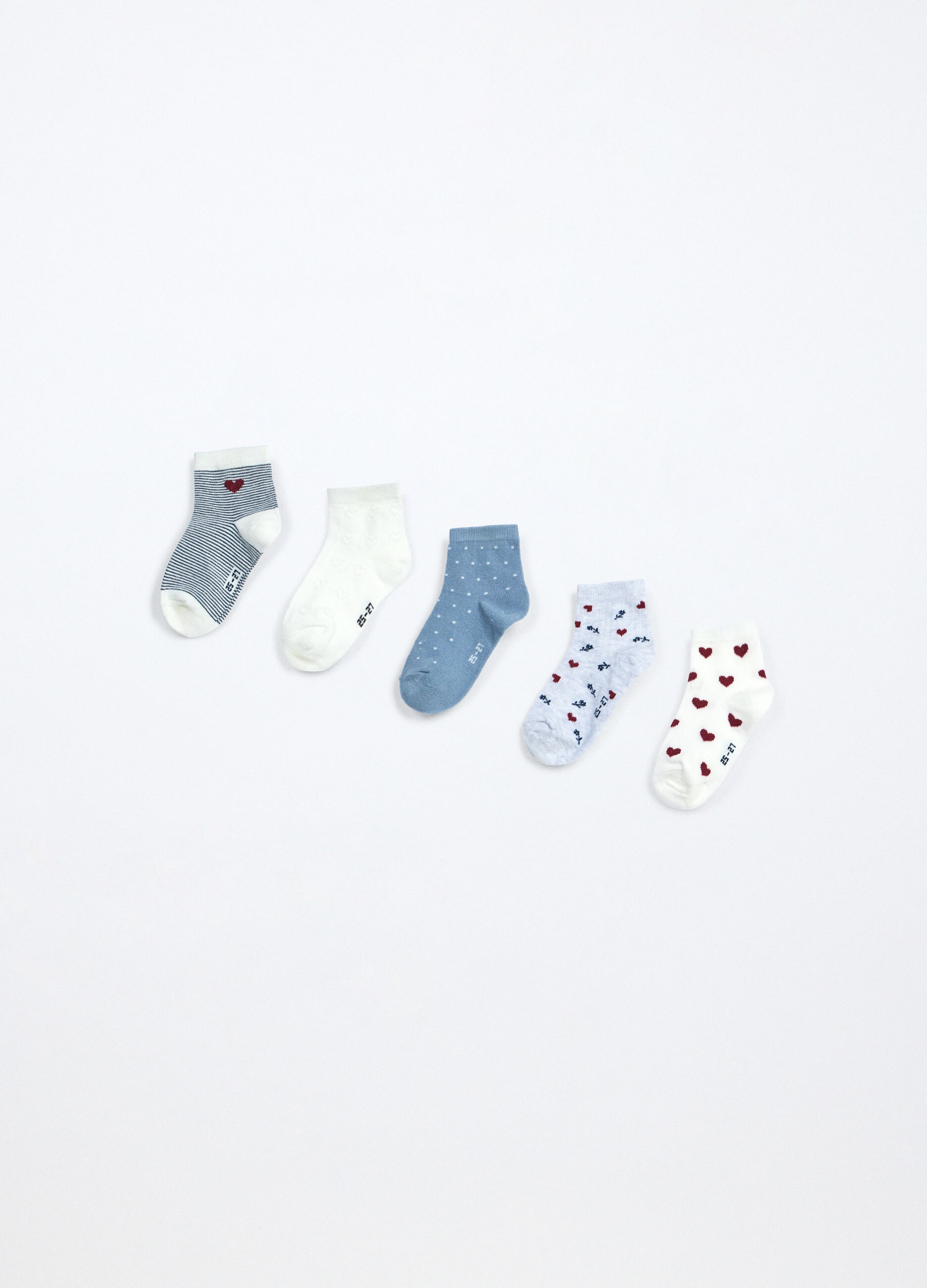 Pack 5 calze corte misto cotone bambina_1