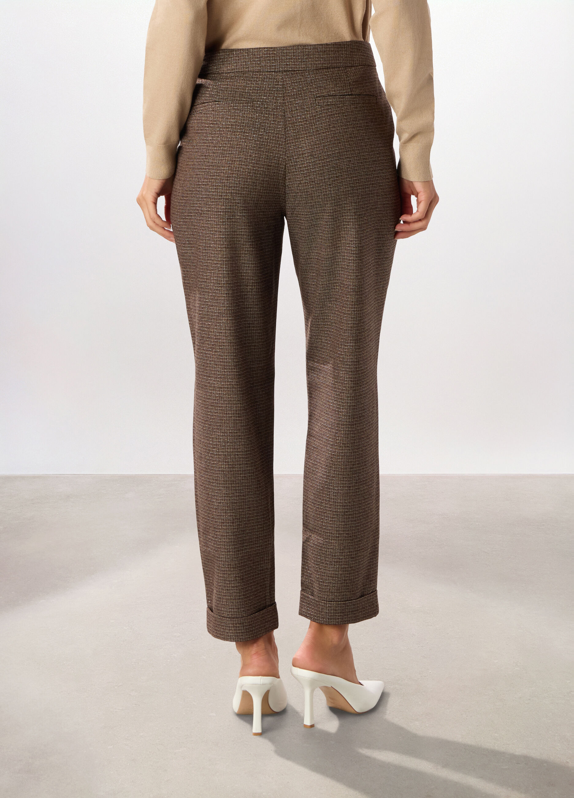 Pantaloni misto viscosa a quadri_1