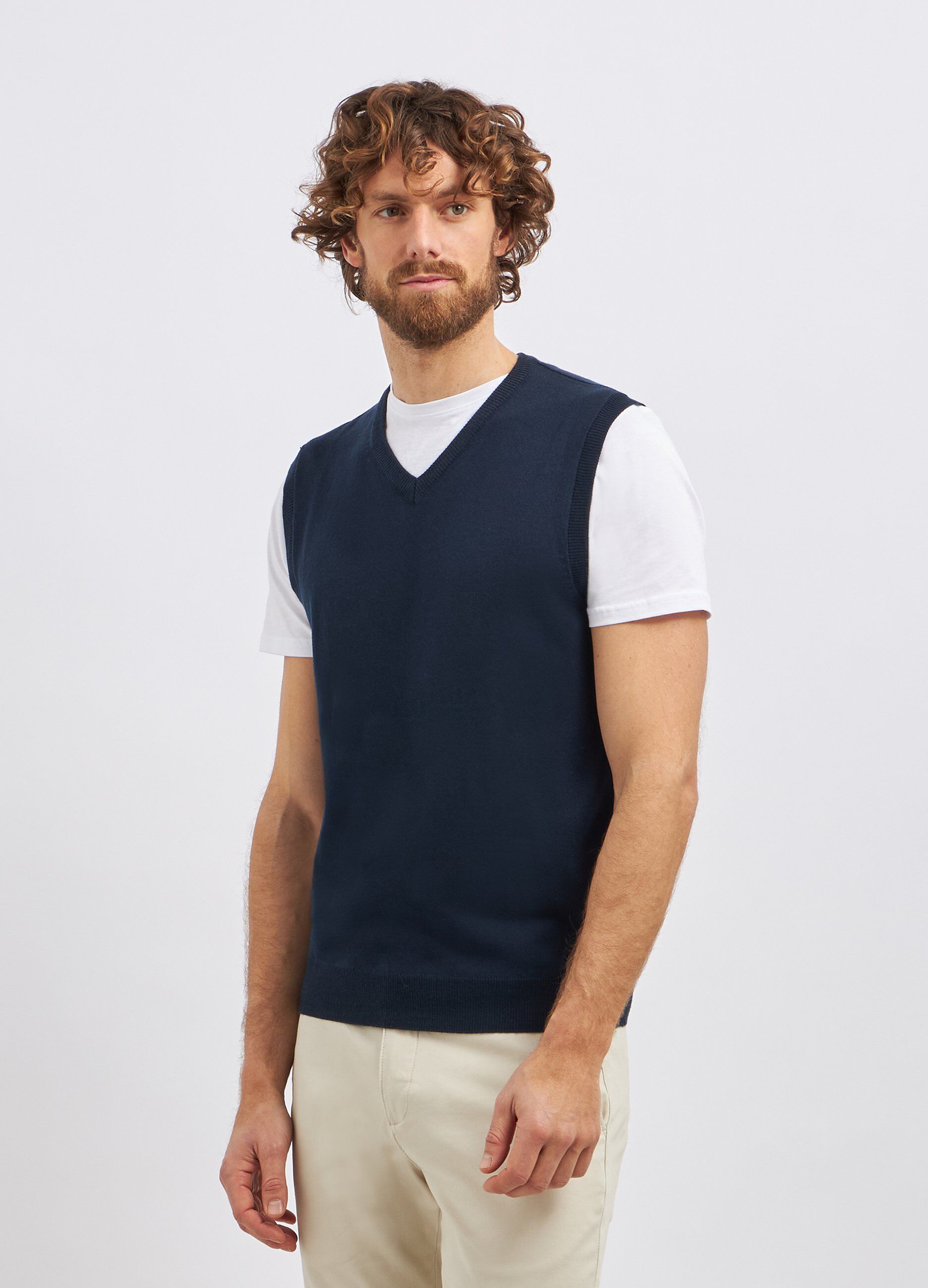 Gilet tricot con scollo a V uomo_0