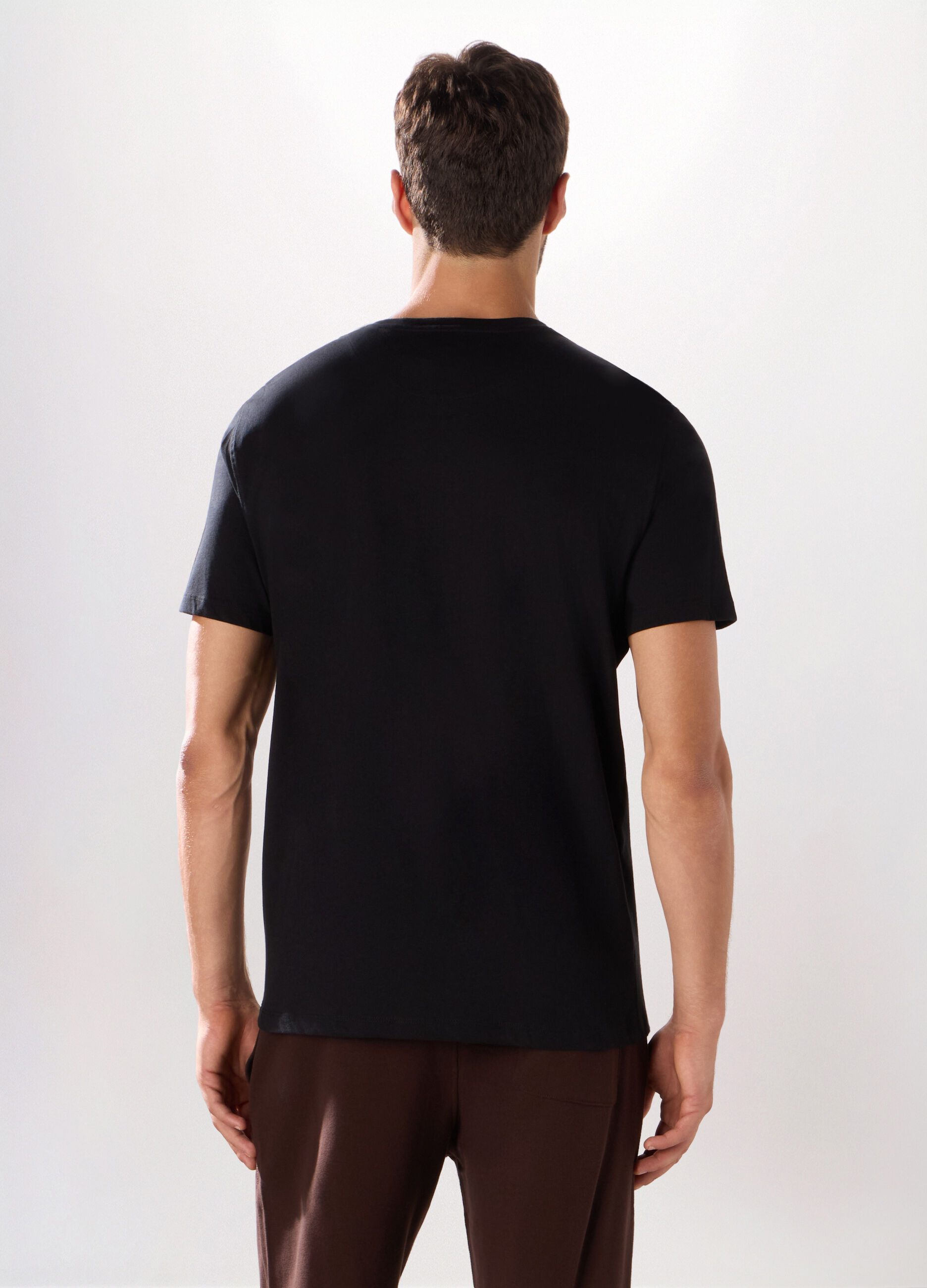 T-shirt girocollo slim fit in cotone uomo_1