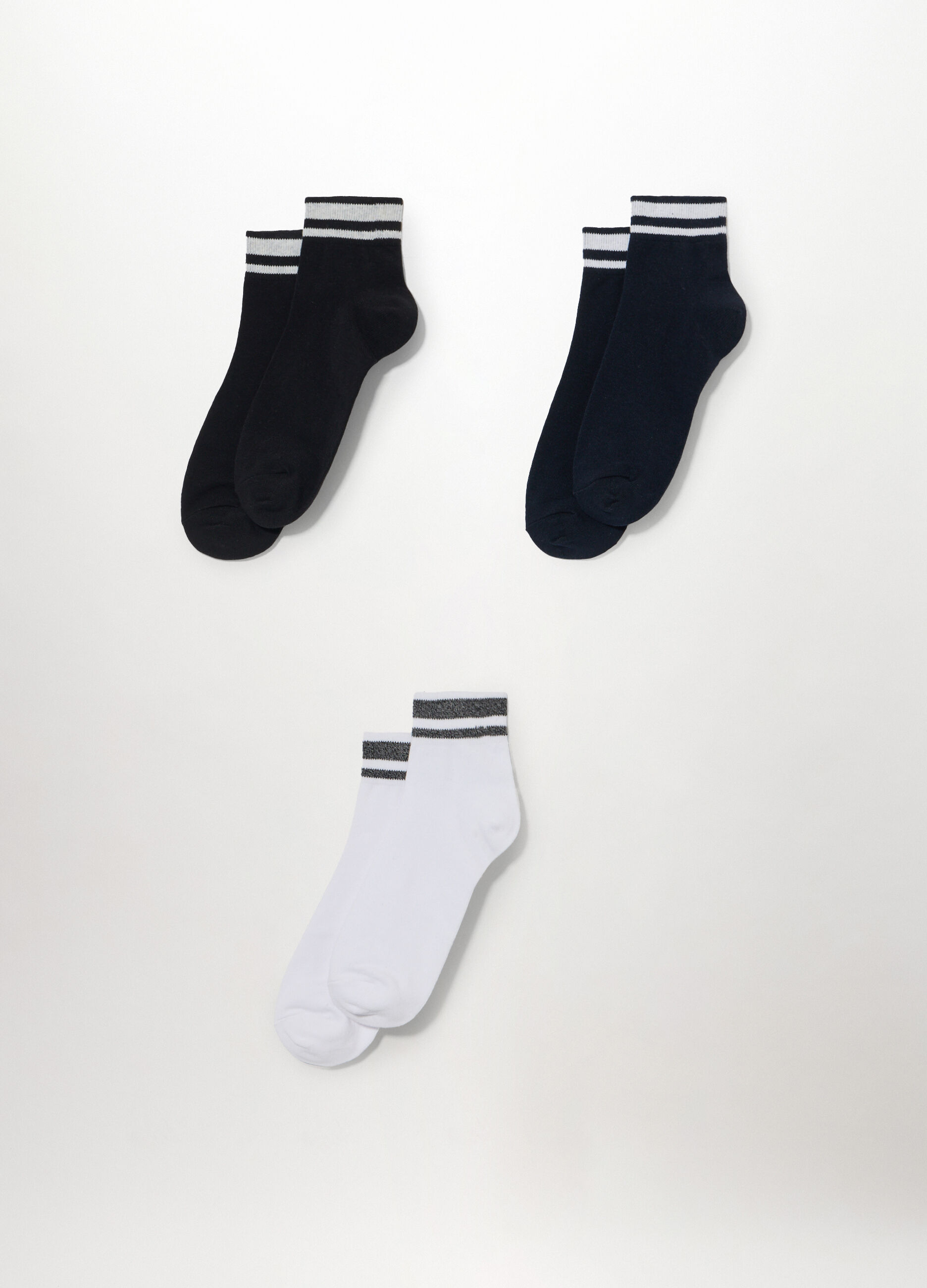 3 pack calzini con orlo a righe uomo_0