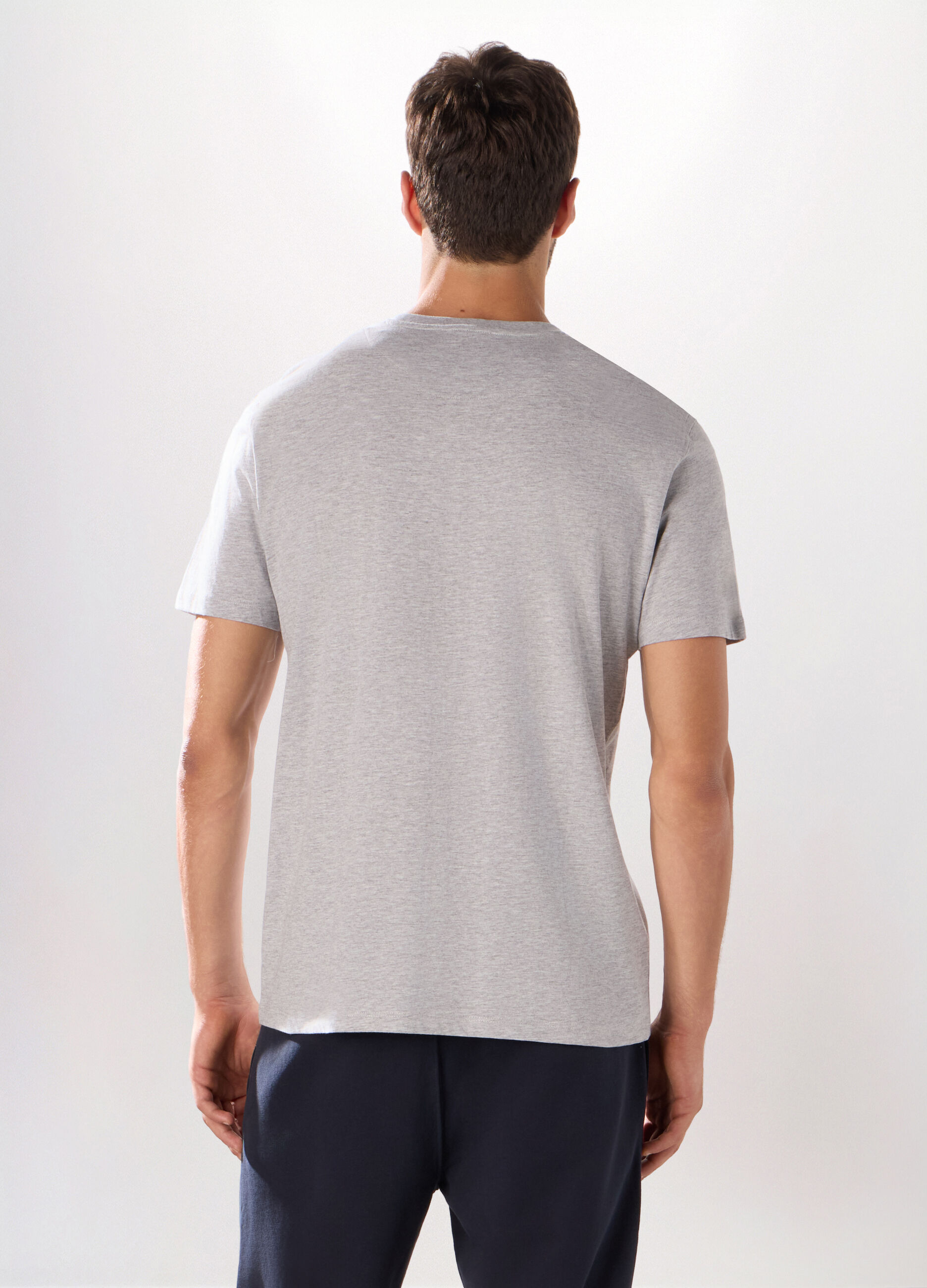 T-shirt girocollo slim fit in cotone uomo_1
