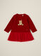 Vestito rosso per bambina con applicazione orsetto_0