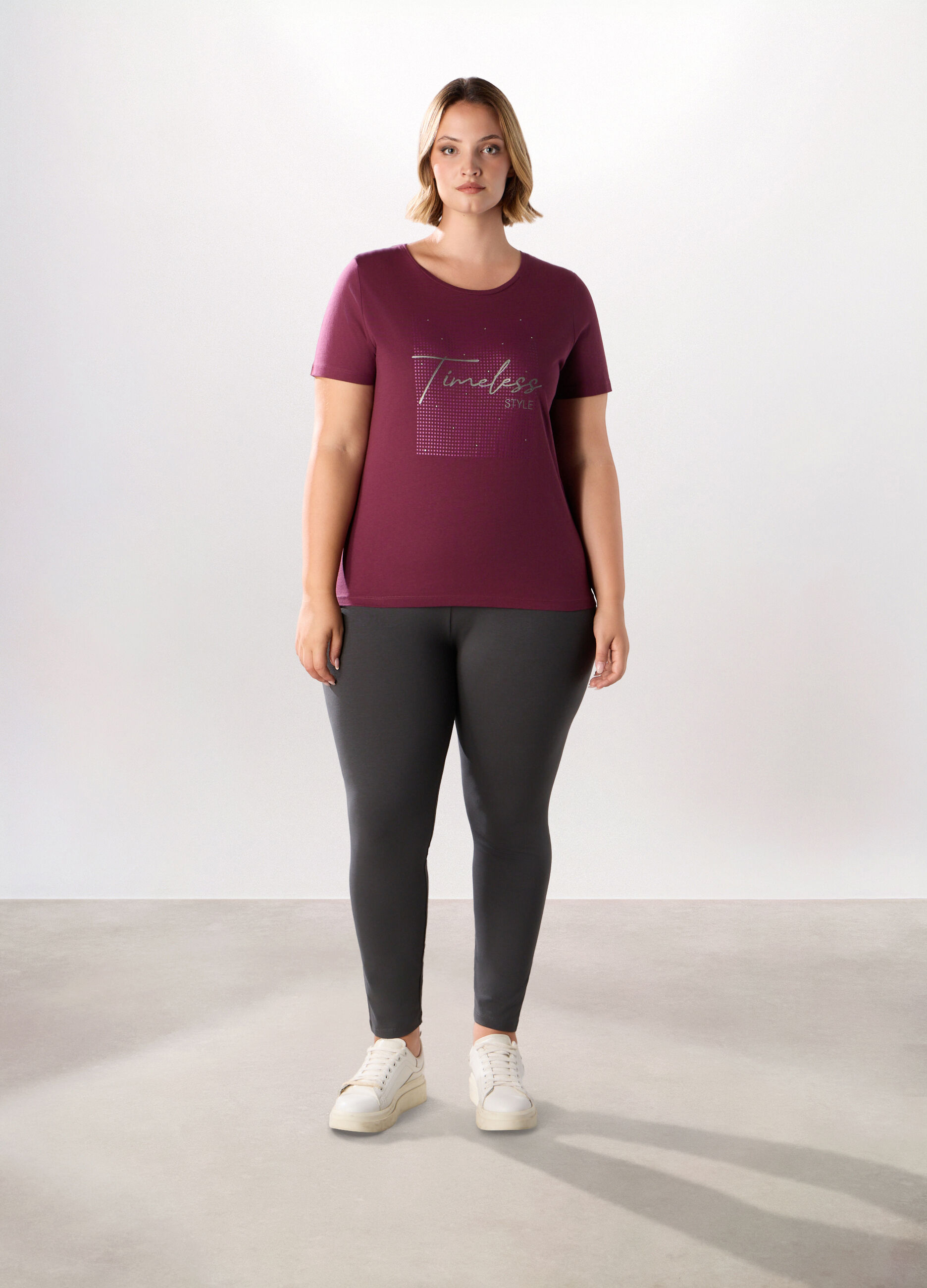 Leggings in jersey di cotone stretch donna curvy_0