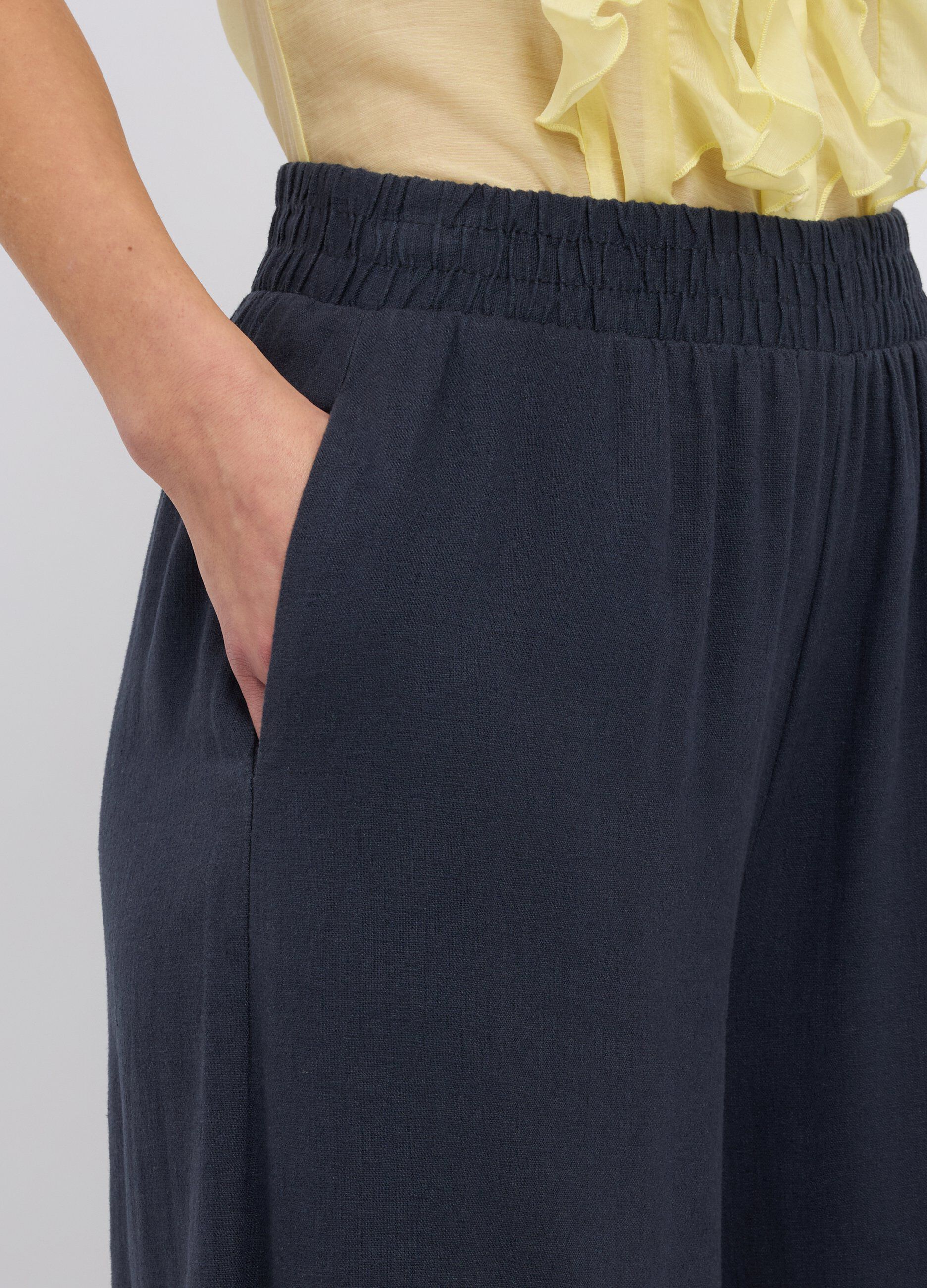 Pantaloni palazzo in misto lino donna_2