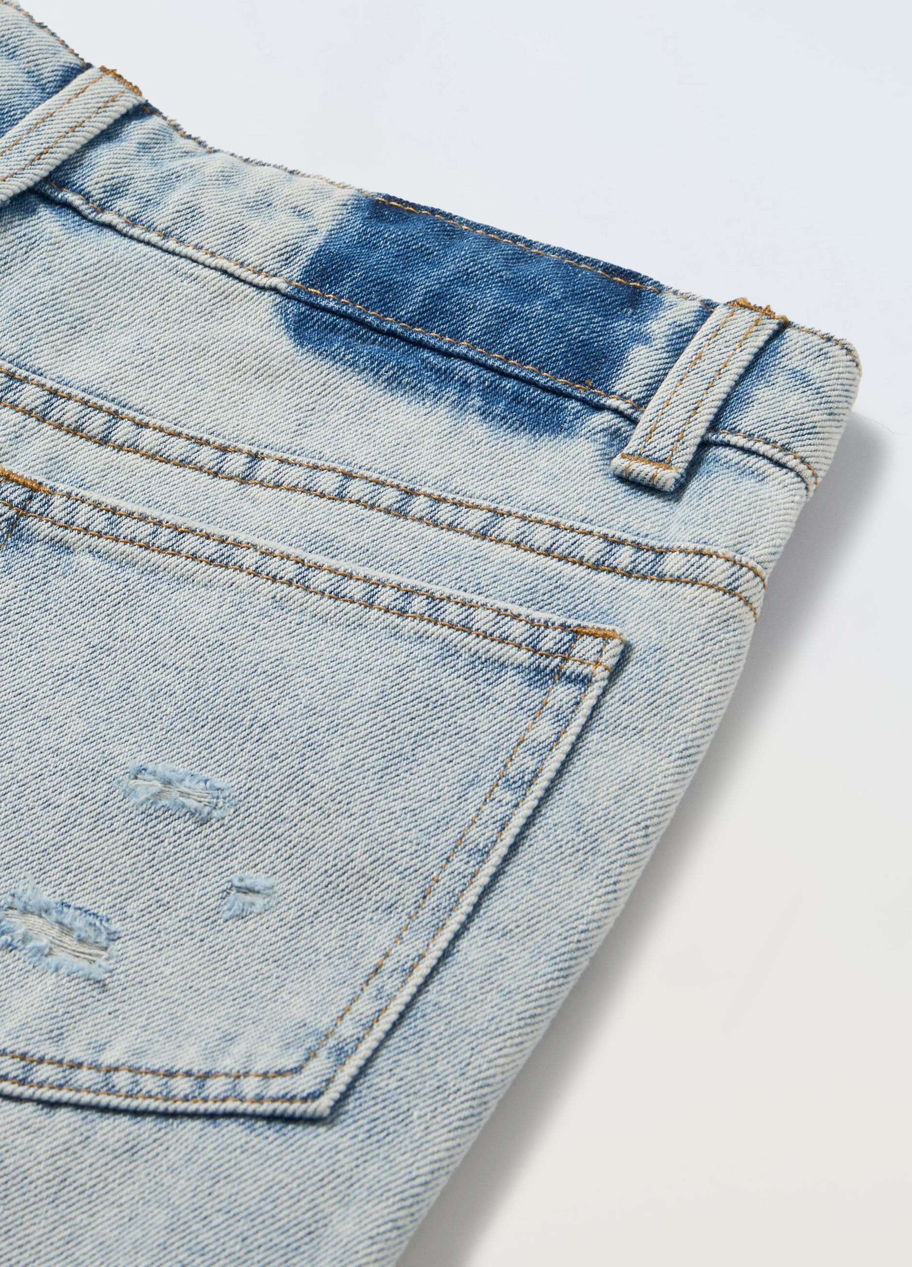 Pantaloni ripped in denim di misto cotone ragazzo_1