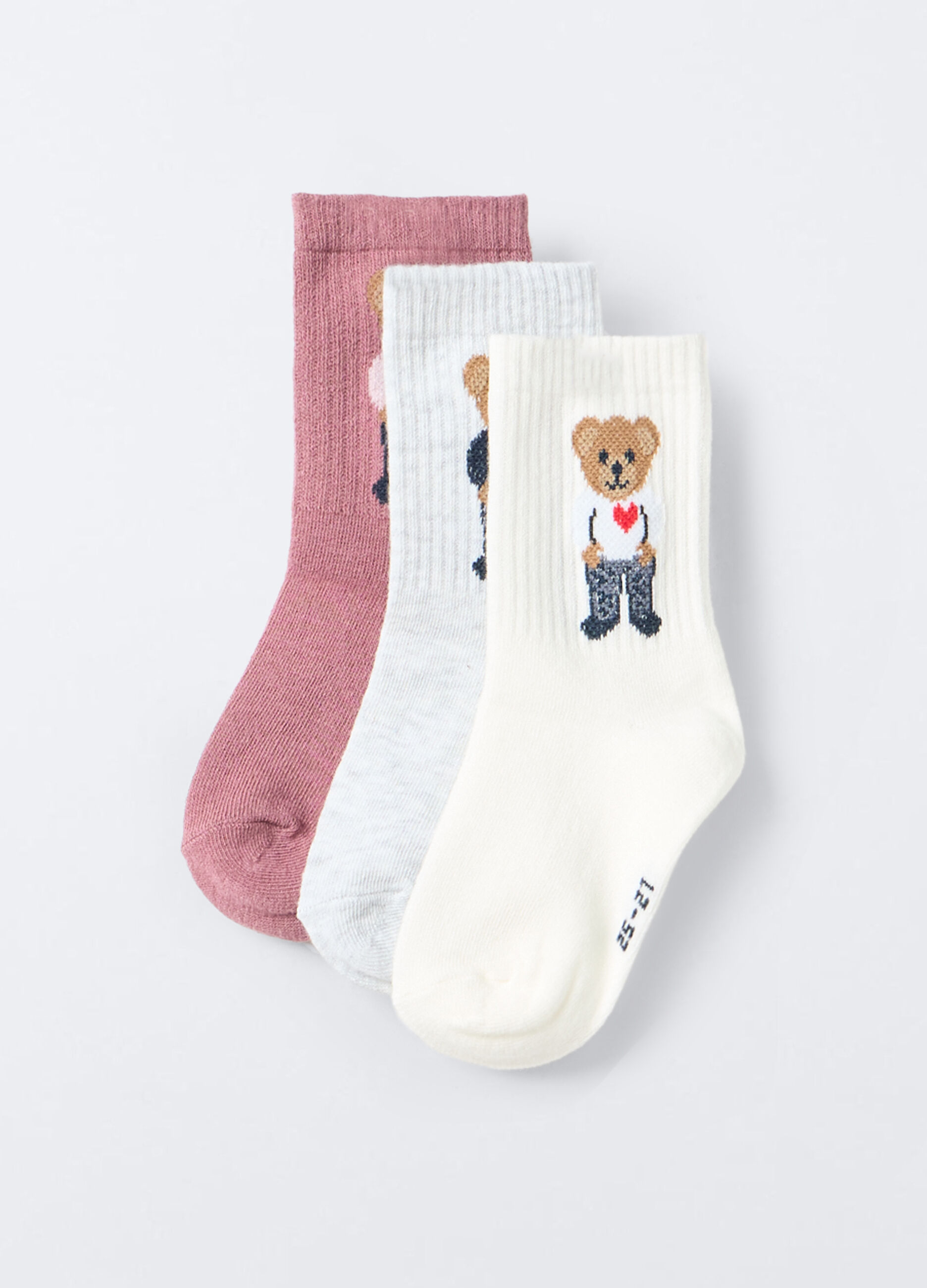 Pack 3 calze corte misto cotone stretch bambina_0