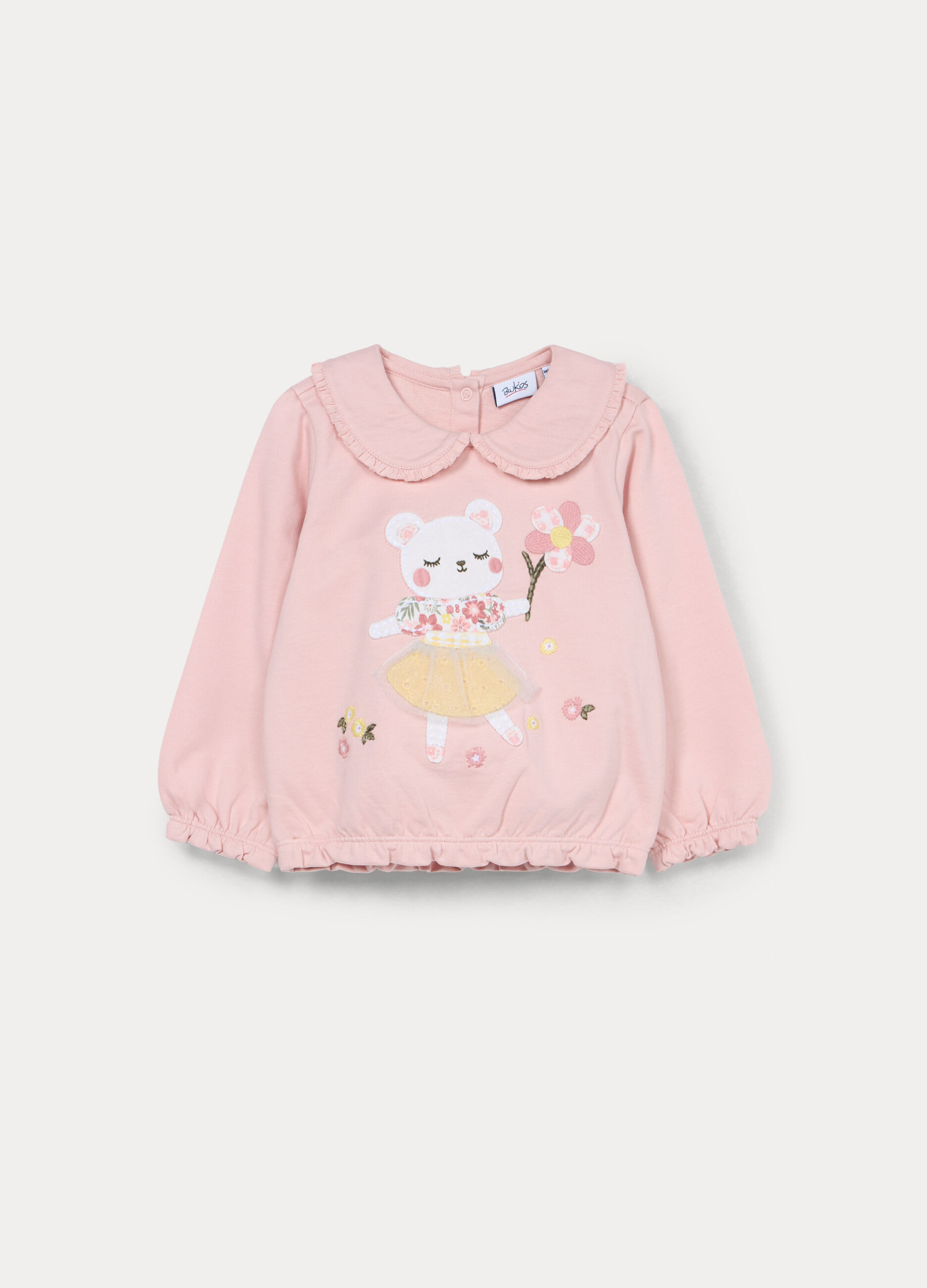 Felpa in french terry di puro cotone bimba_0