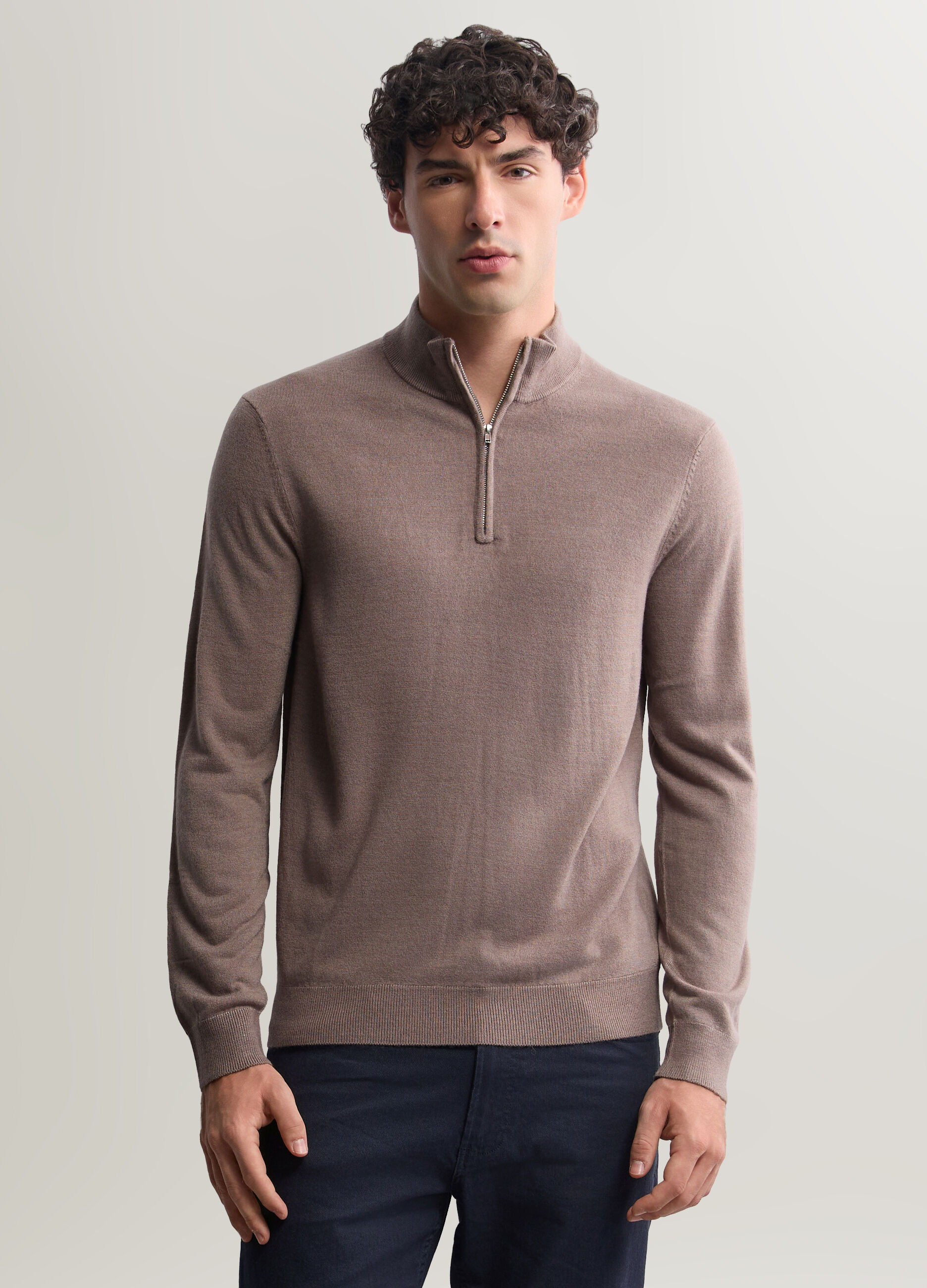 Maglione girocollo in misto cotone uomo