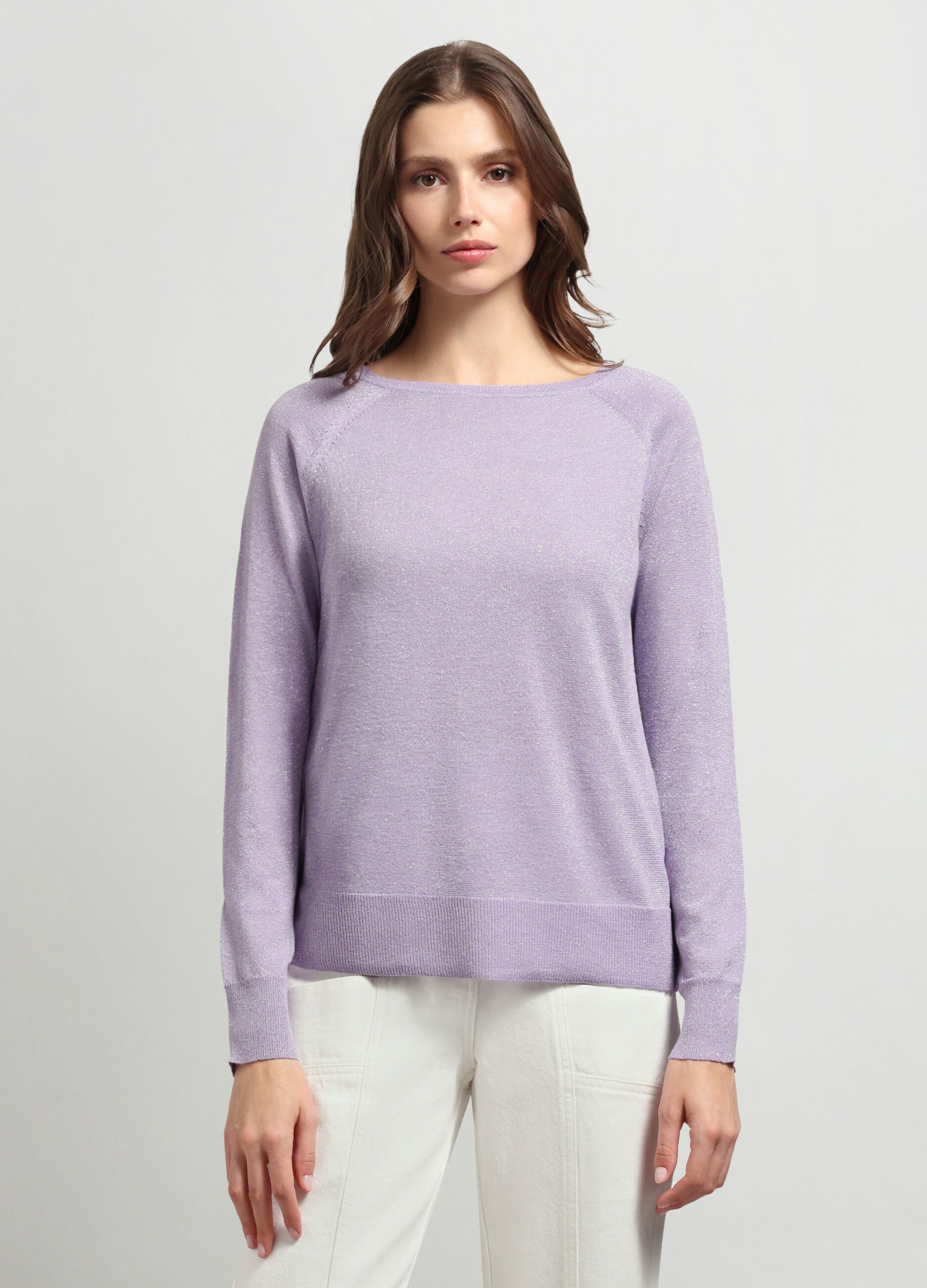 Tricot misto viscosa con filo lurex donna_0