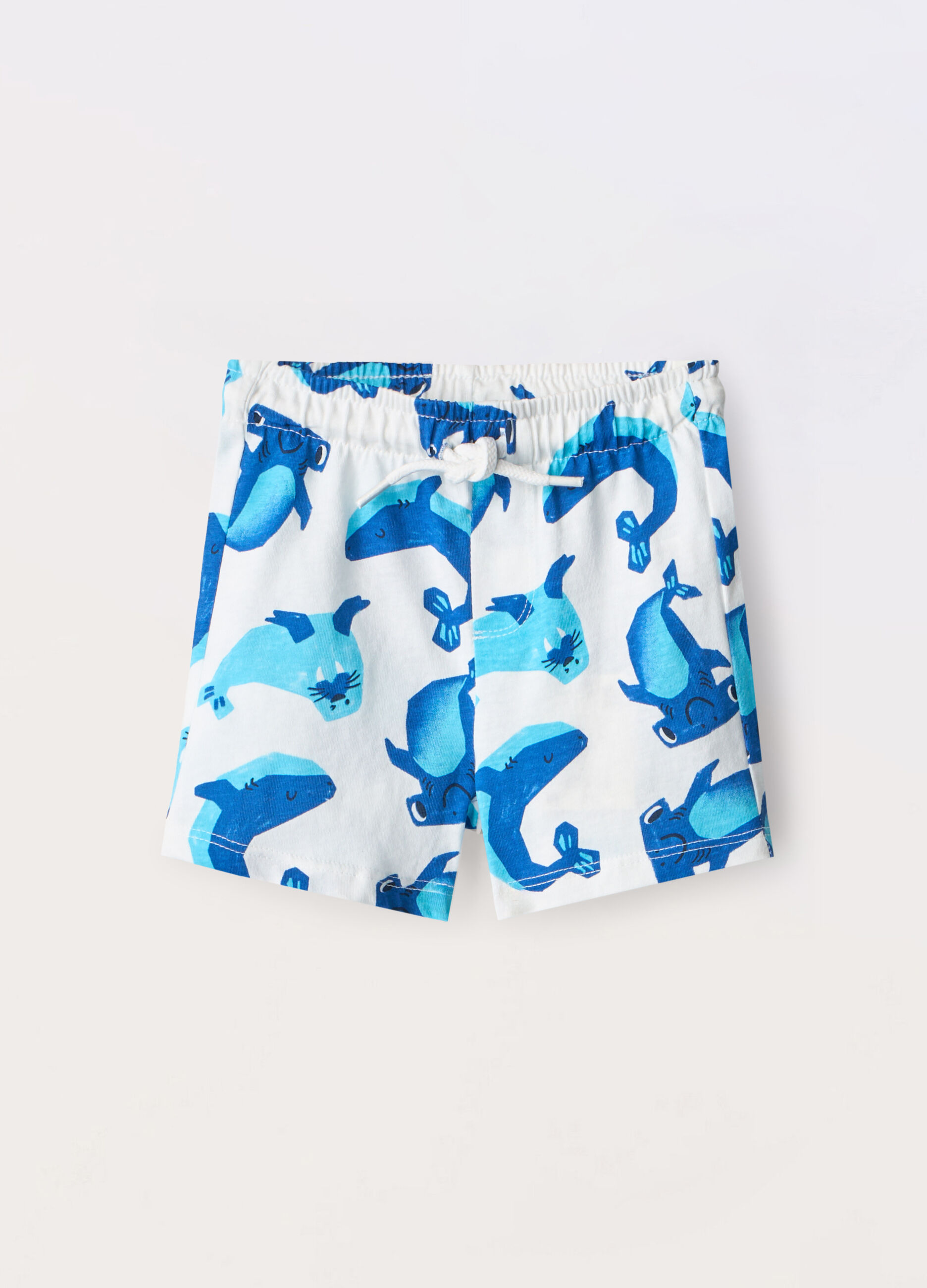 Shorts in jersey di puro cotone neonato_0