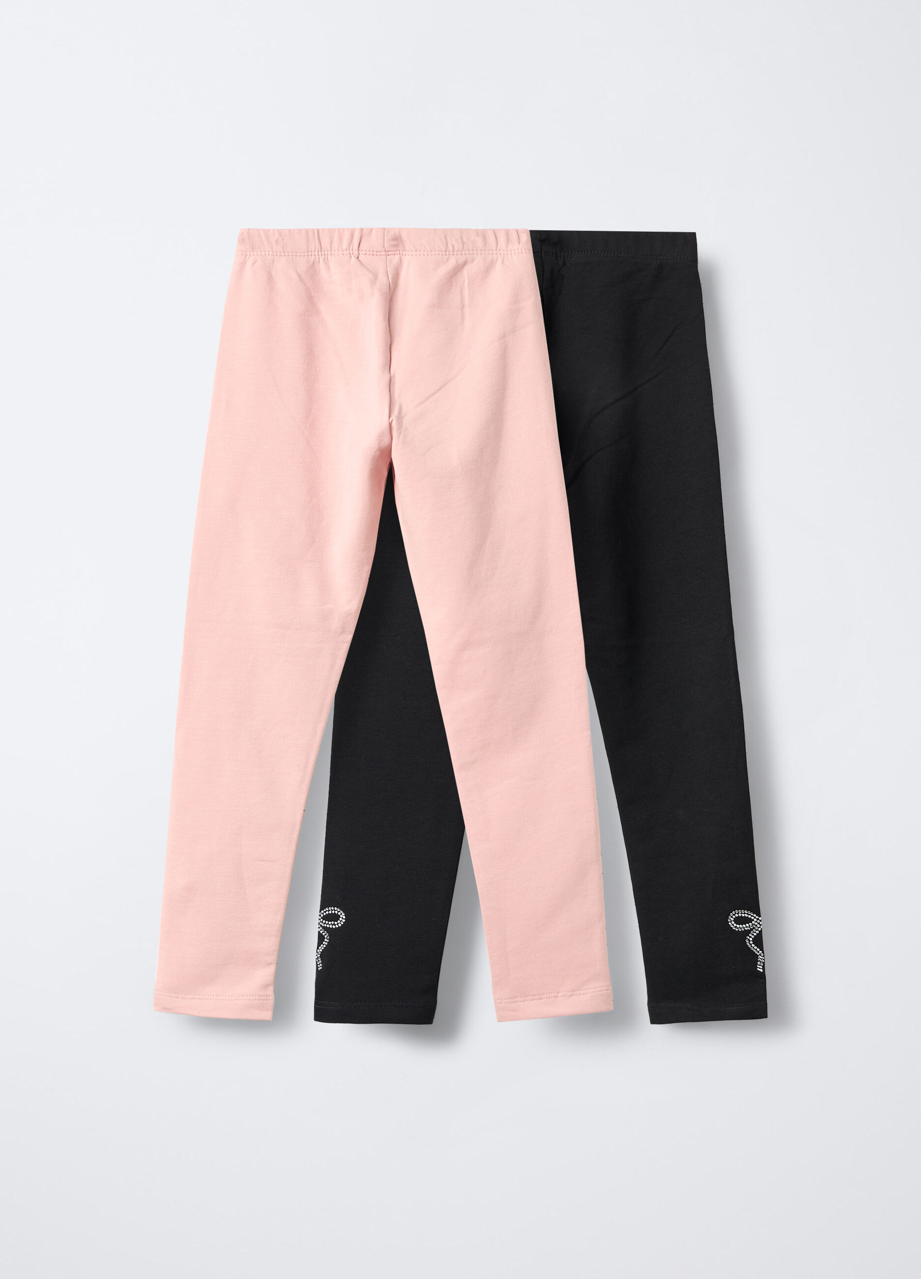 Pack 2 leggings in cotone garzato stretch Fit Regular bambina_1