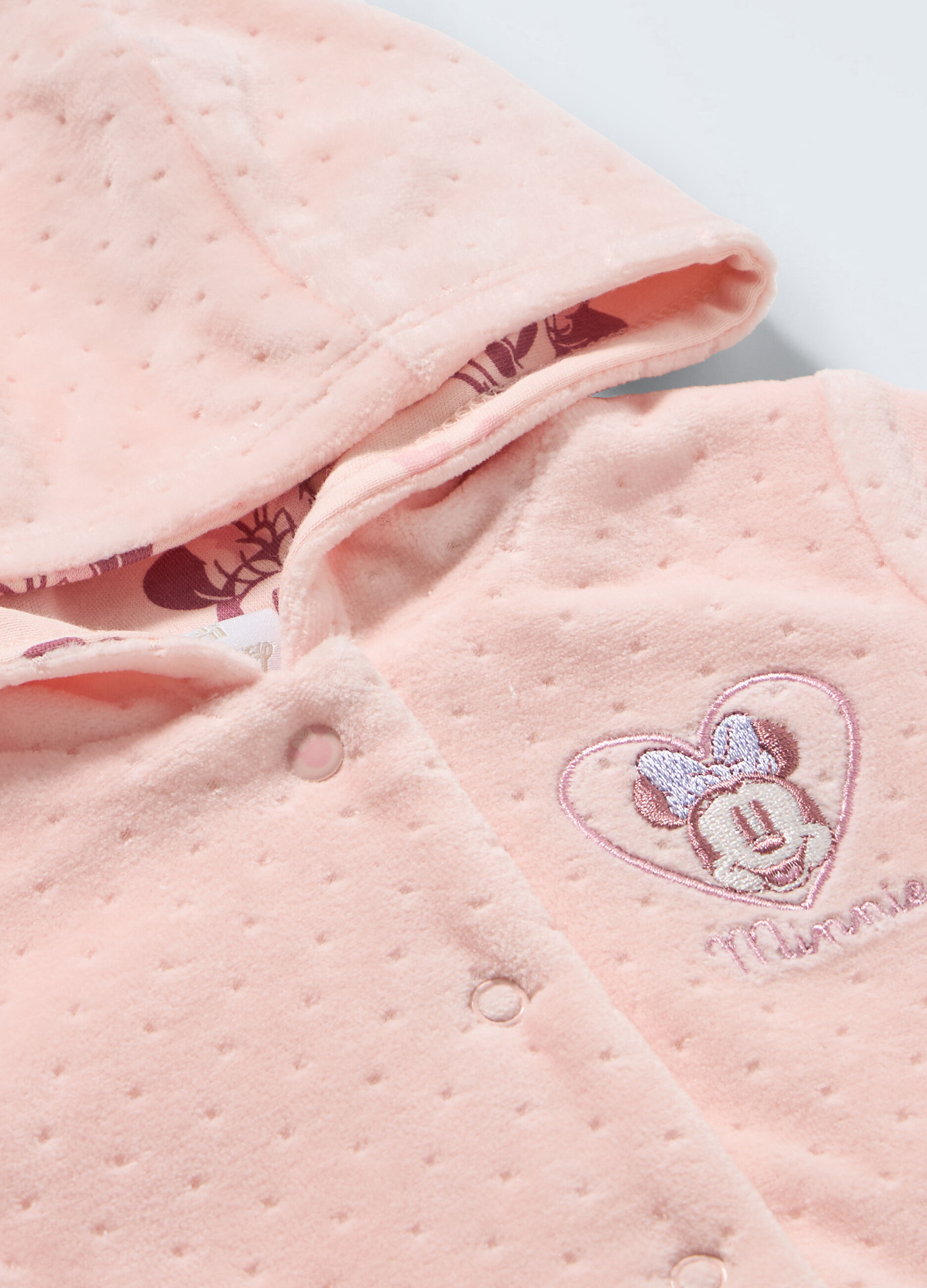 Cardigan con cappuccio in misto cotone neonata_1
