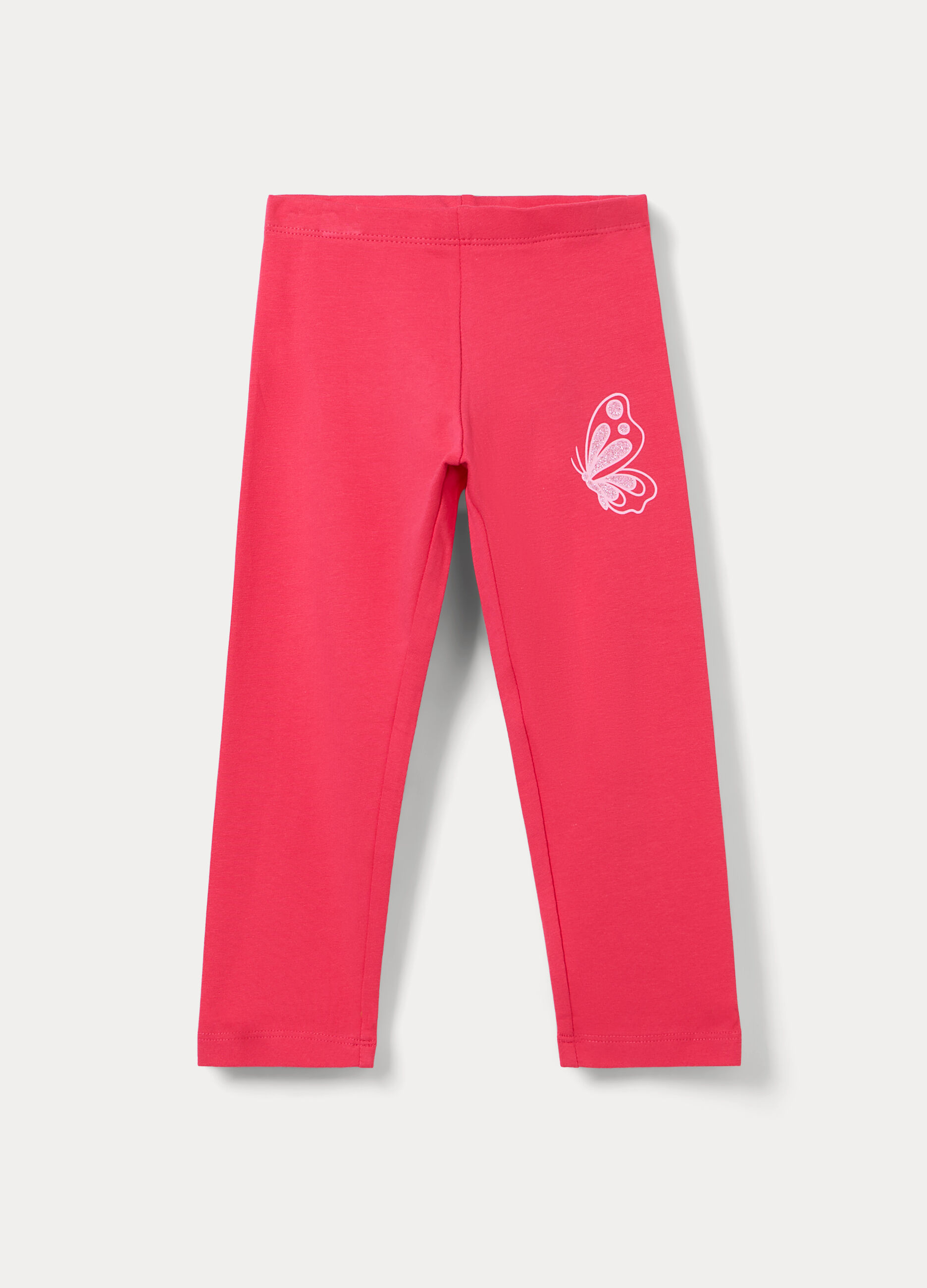 Leggings slim fit in jersey di cotone stretch bambina_0