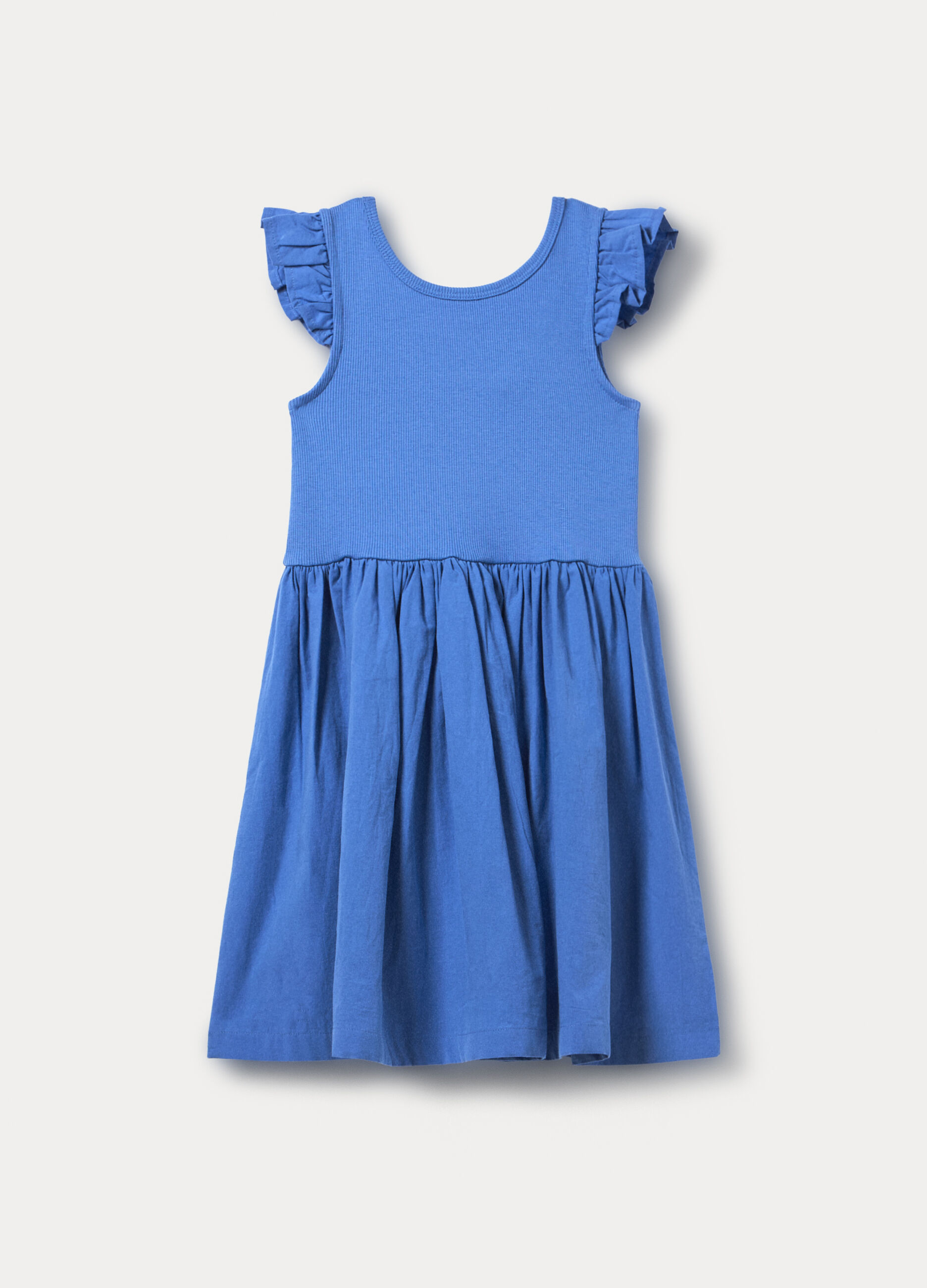 Vestito in costina di cotone stretch bambina_0
