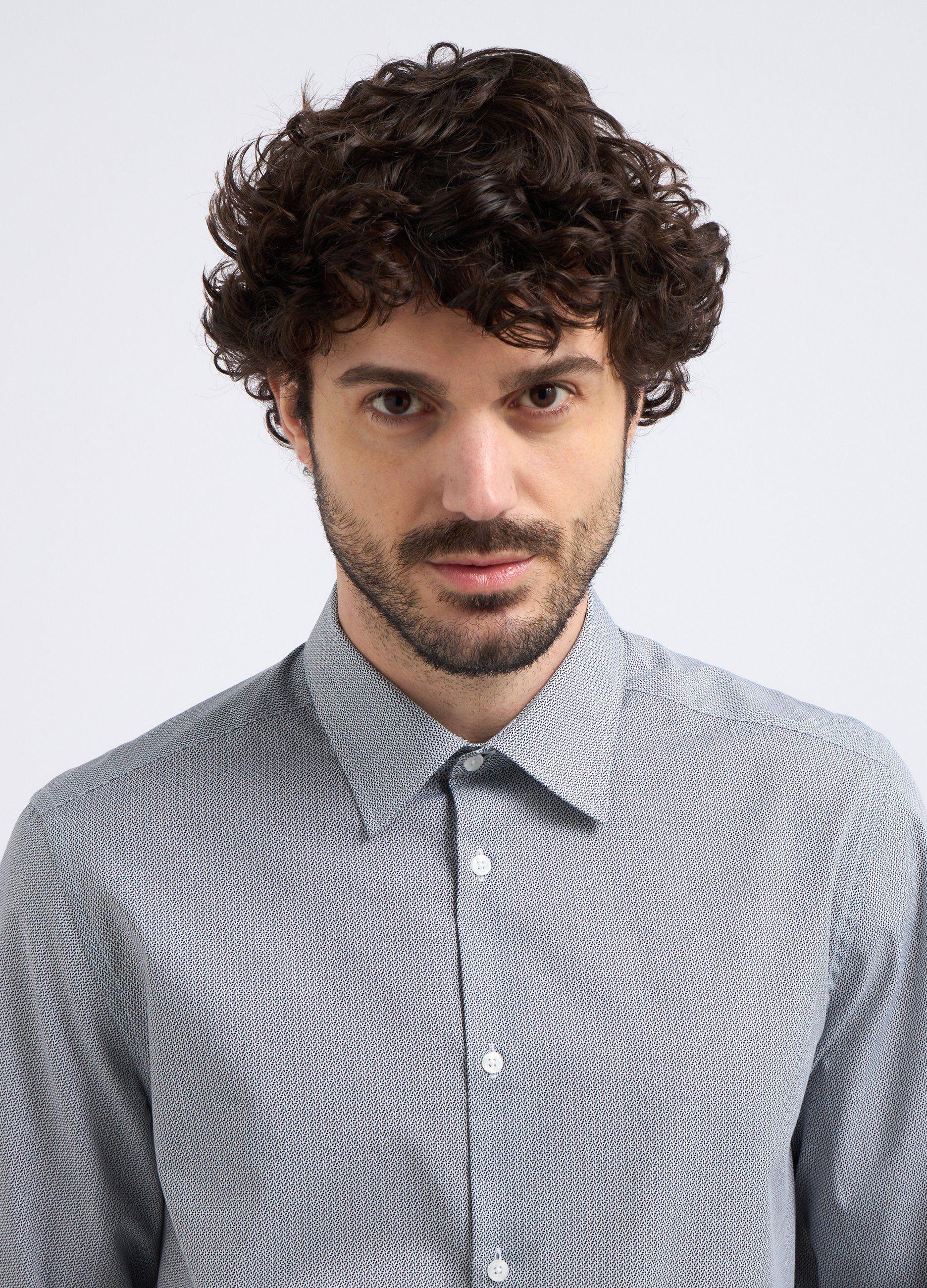 Camicia a maniche lunghe in fantasia uomo_2