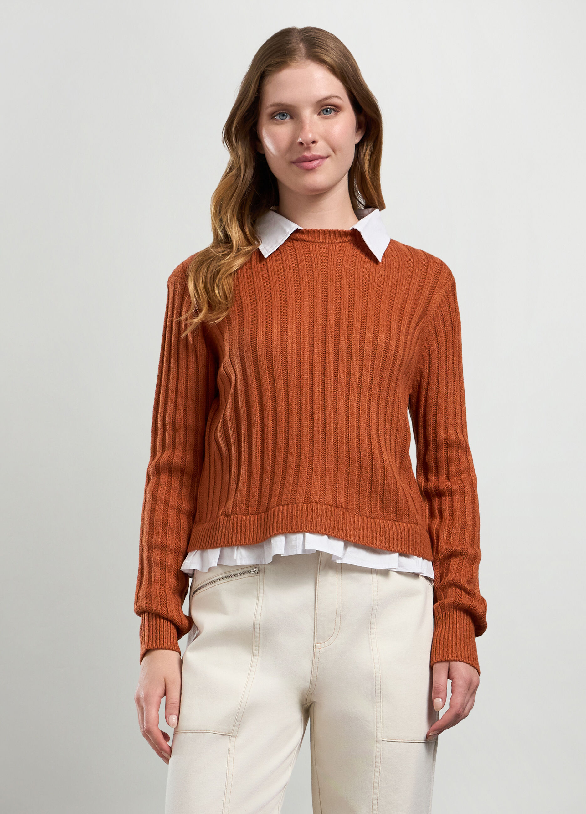 Maglia tricot con inserti donna_0