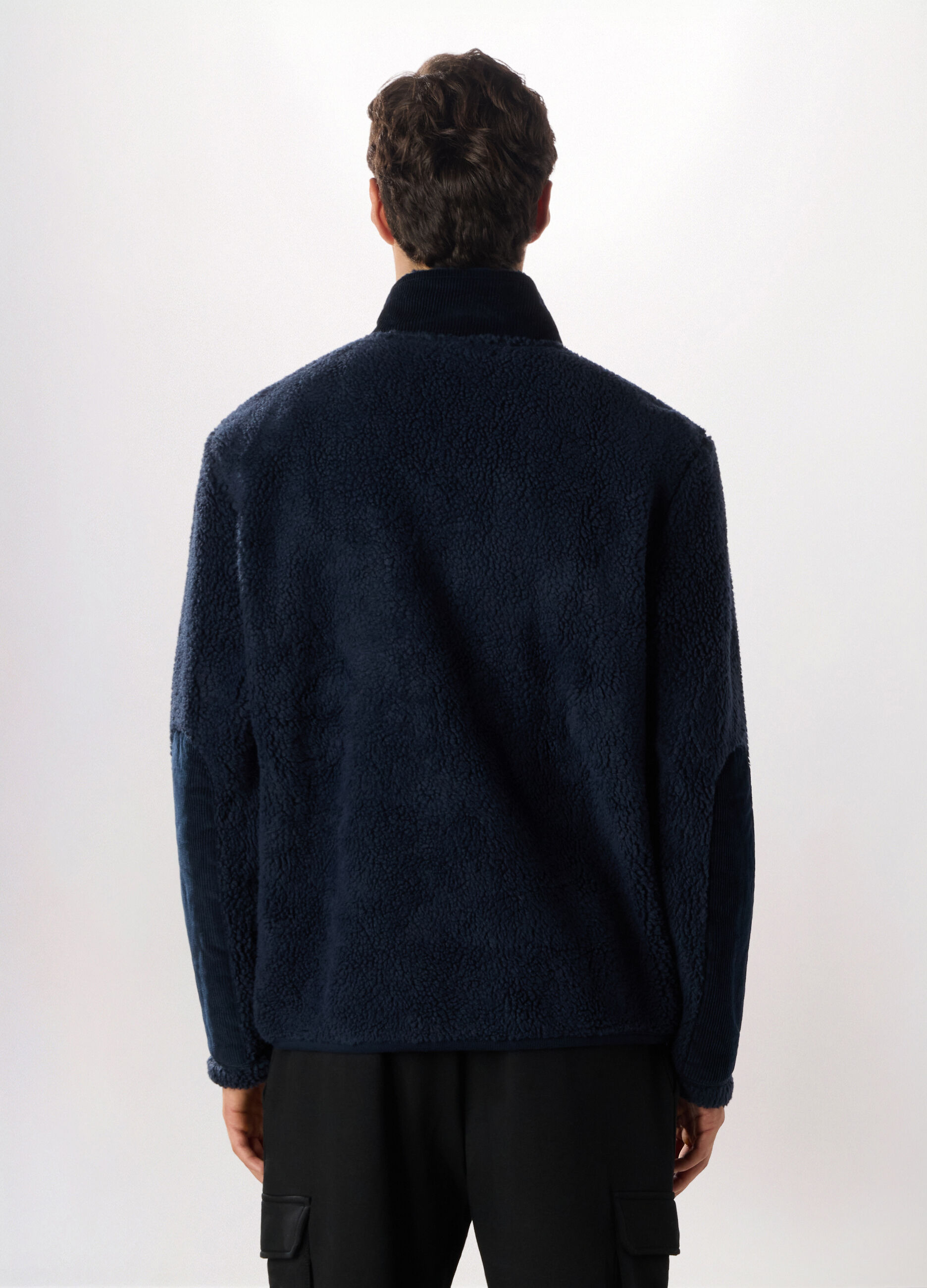 Felpa in pile con zip uomo_1