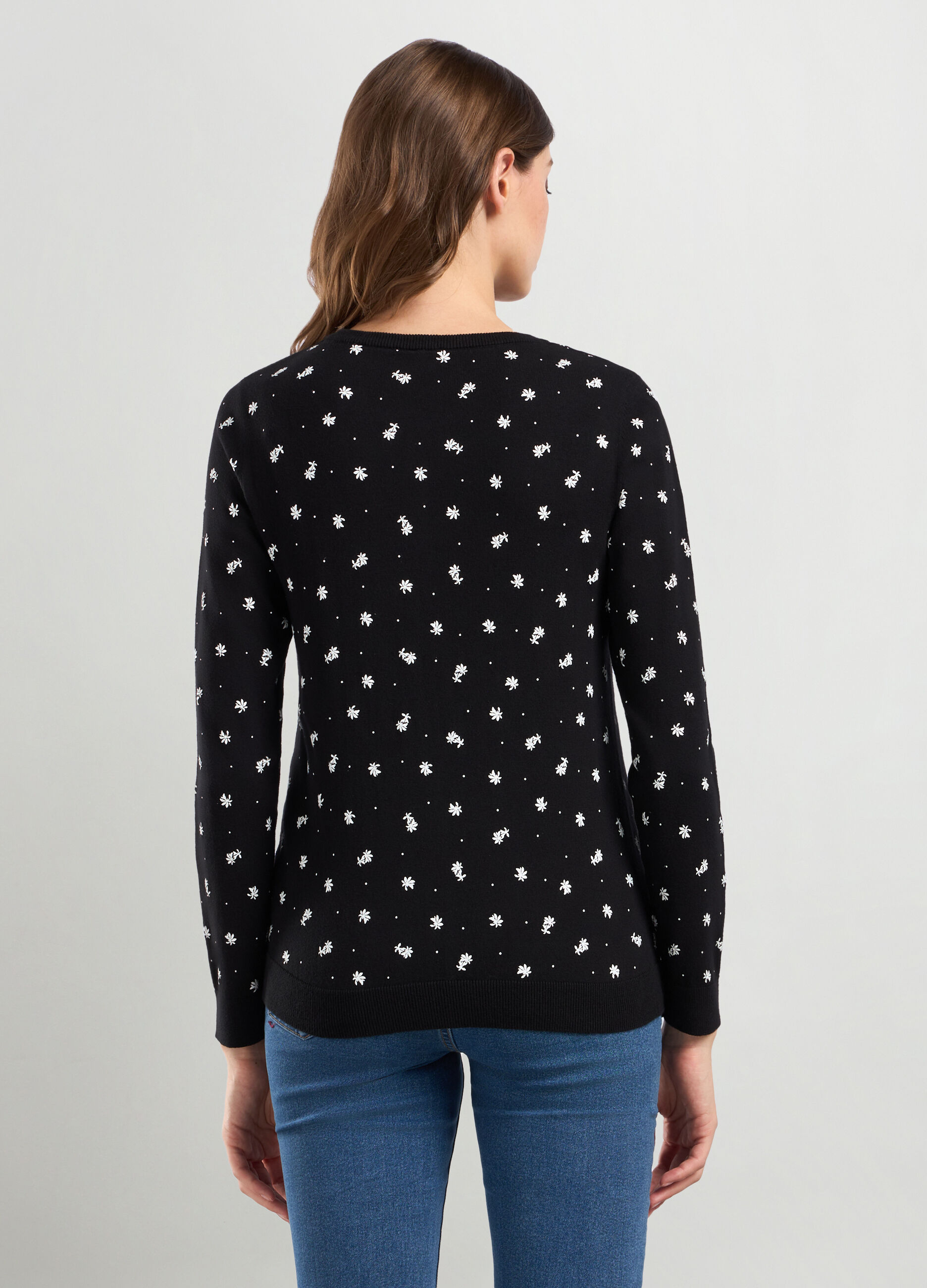 Cardigan misto cotone con stampa donna_1