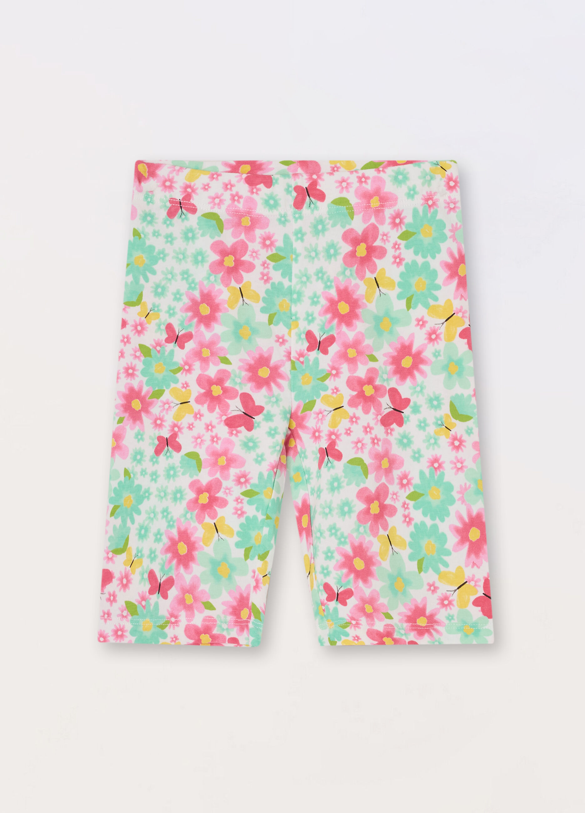 Leggings corti in jersey di cotone stretch bambina_0