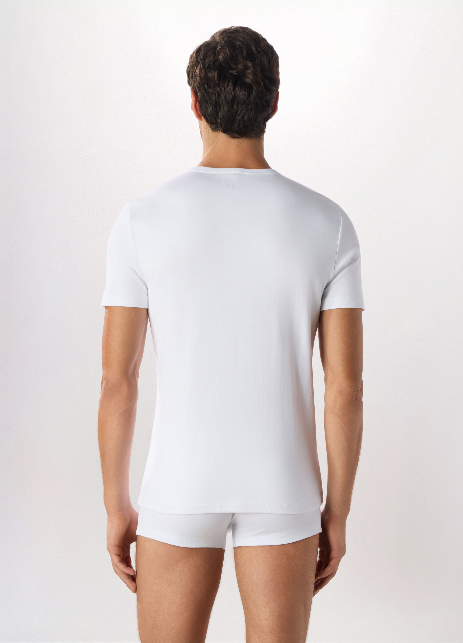 Maglietta intima girocollo in puro cotone uomo_1