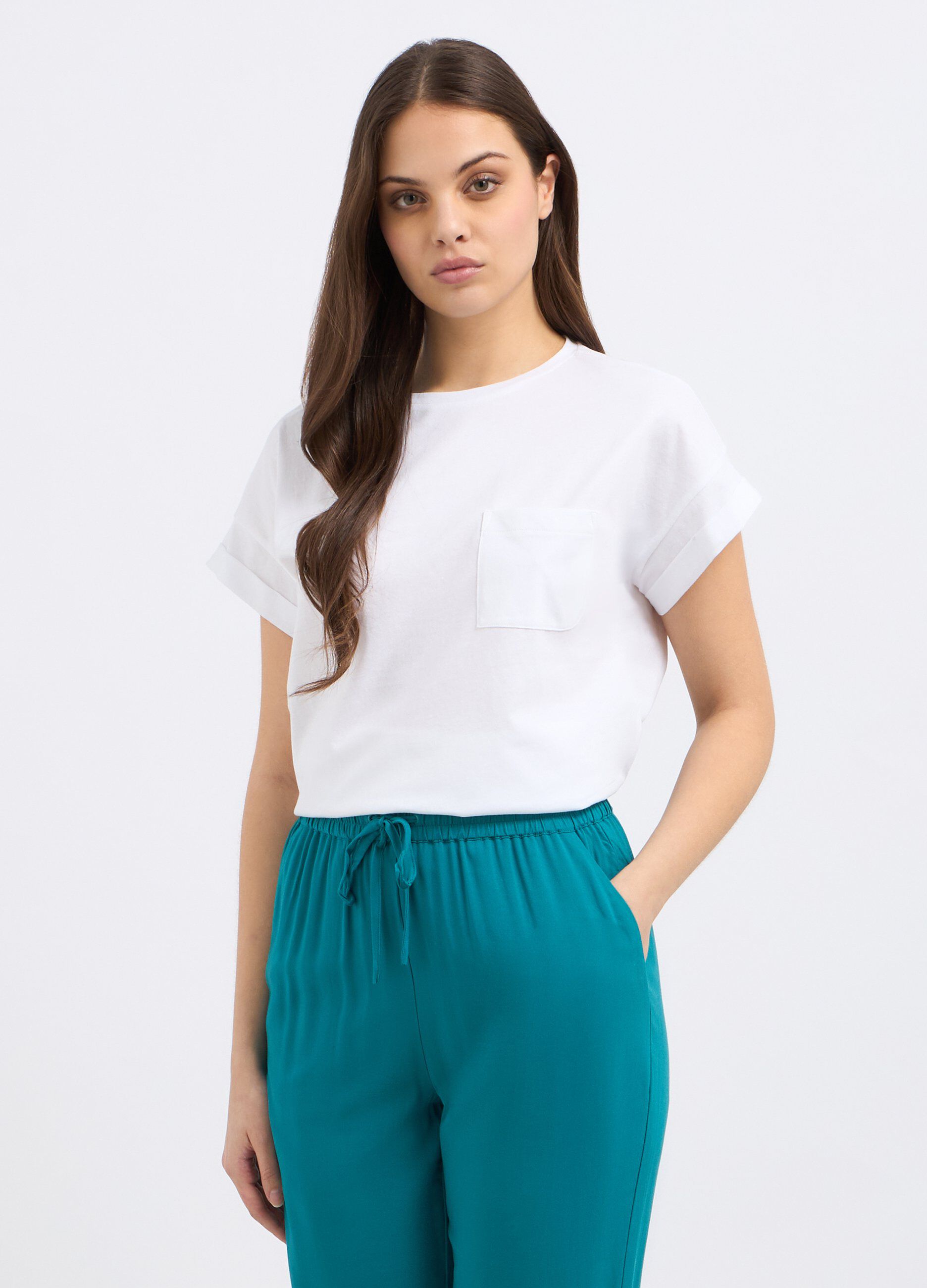 T-shirt in puro cotone donna_0
