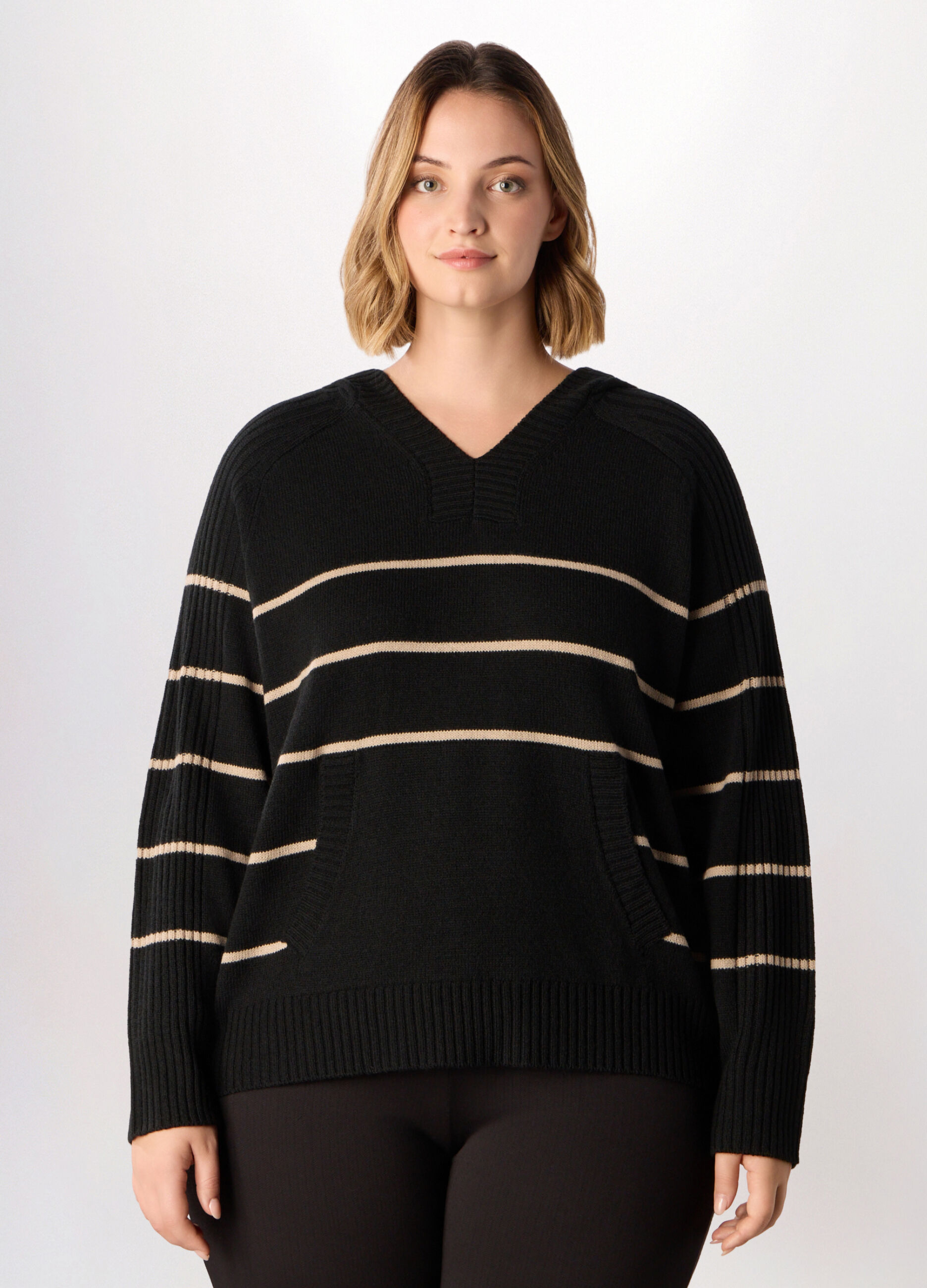 Tricot misto lana a righe donna curvy_0