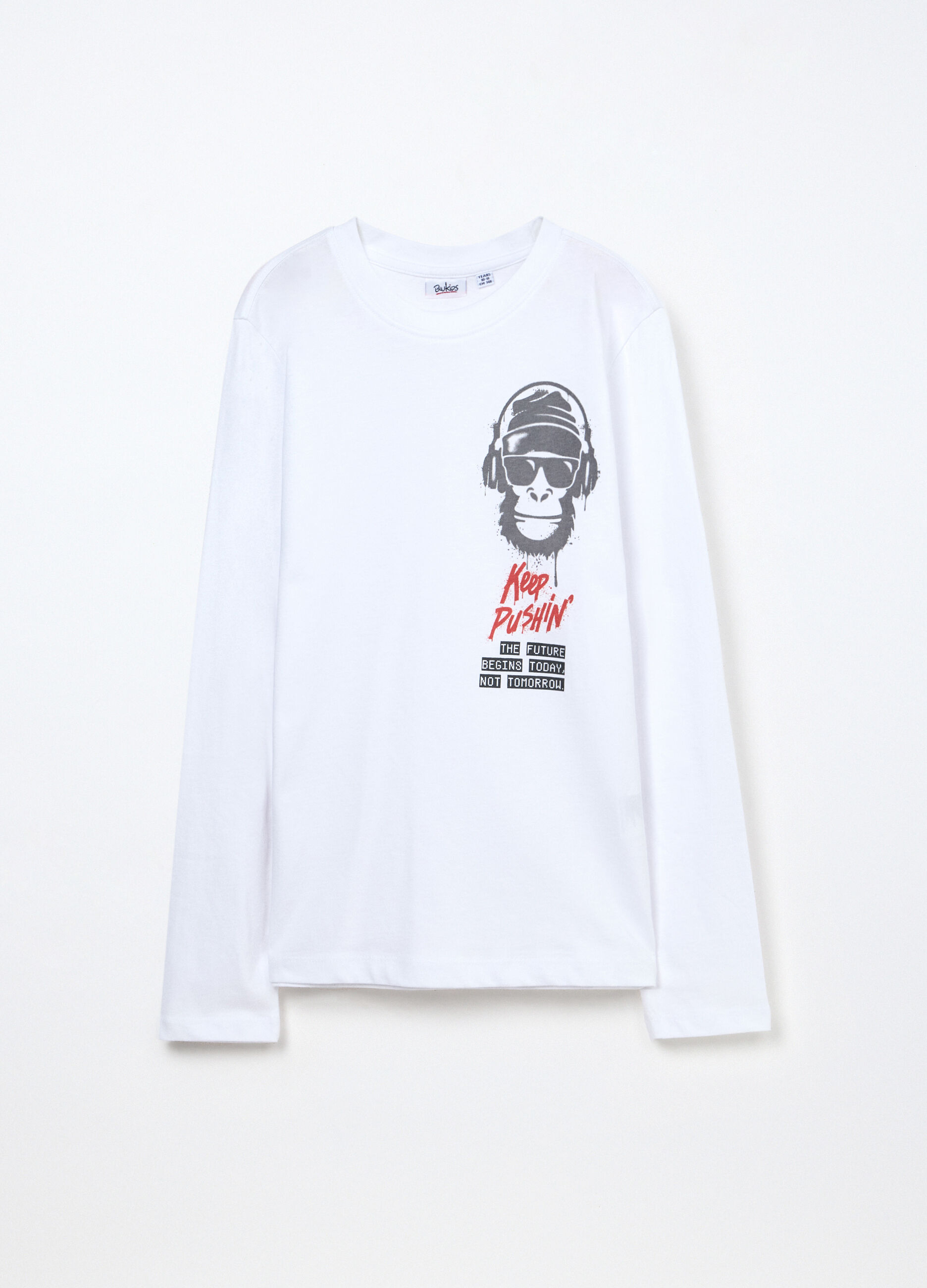 T-shirt in puro cotone a maniche lunghe ragazzo_0