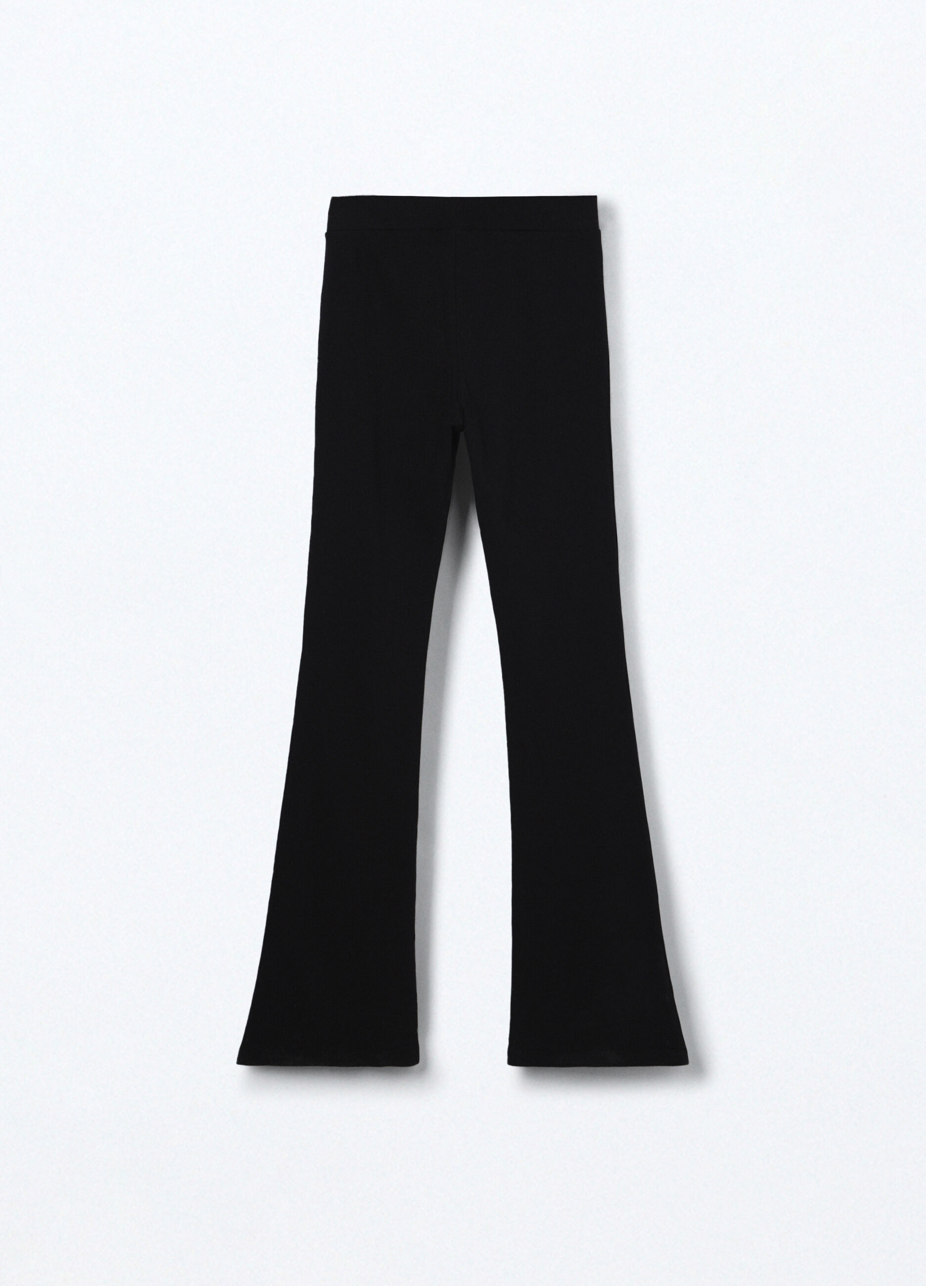 Leggings flare fit in cotone fleece stretch ragazza_1