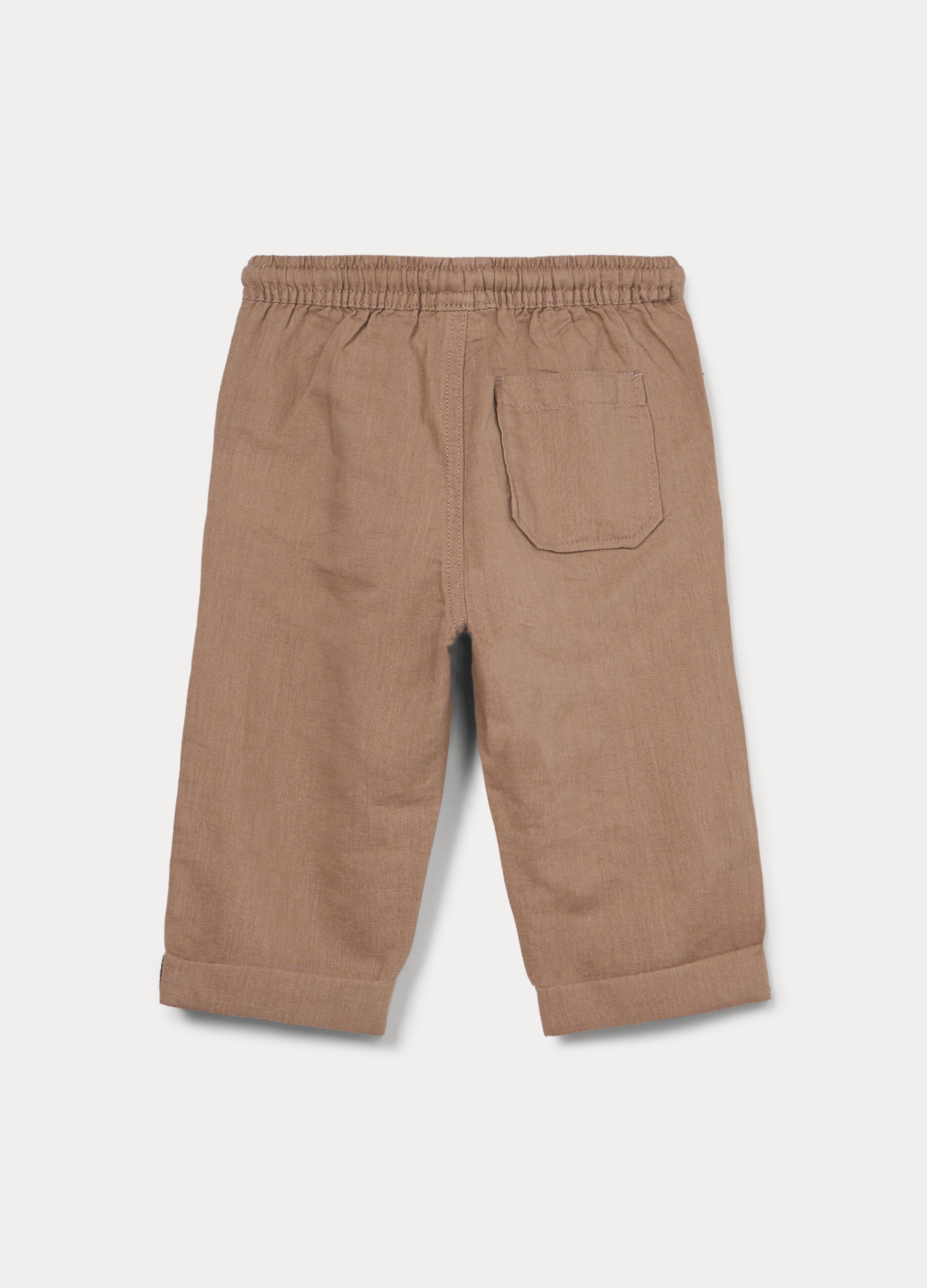 Pantaloni regular fit misto lino bimbo_1