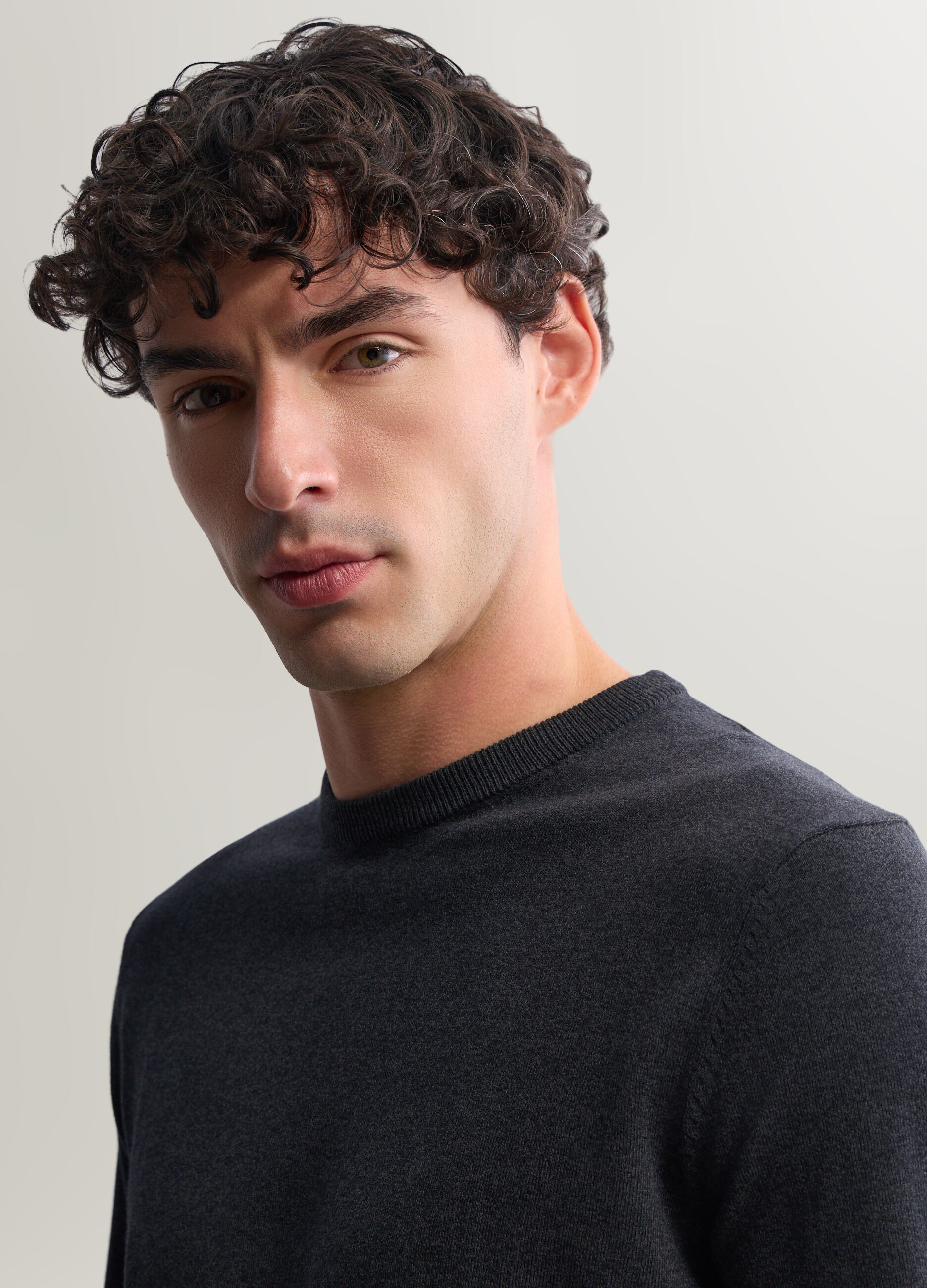 Maglione girocollo in misto cotone uomo