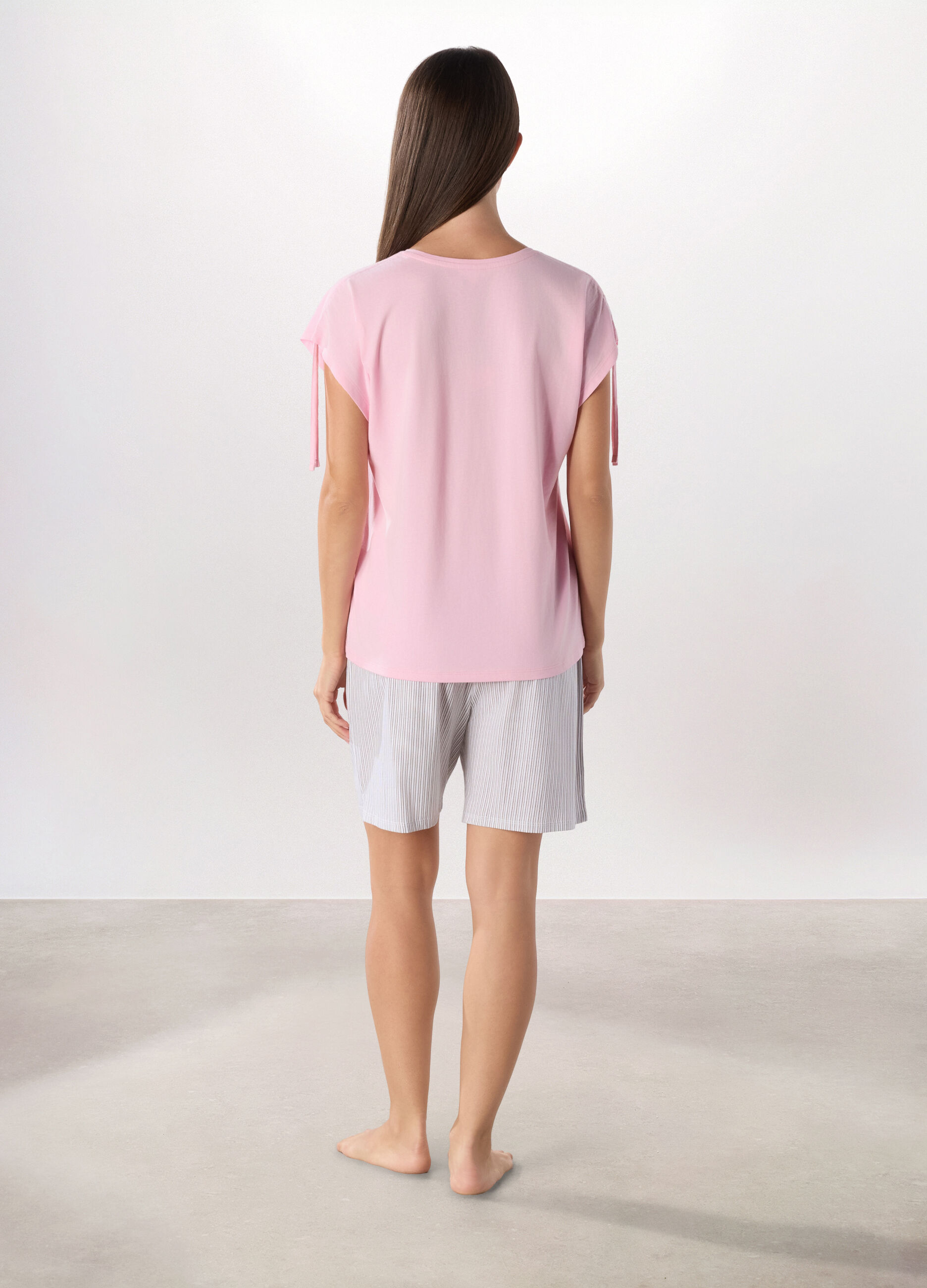 Set pigiama corto in puro cotone donna_1