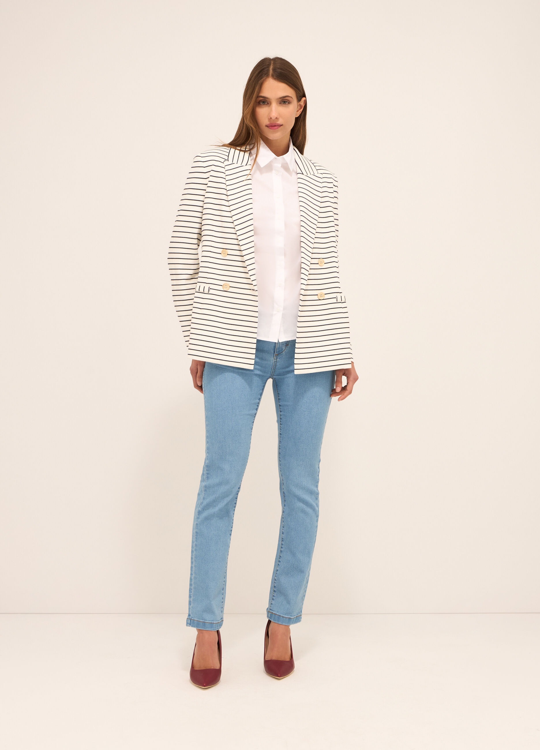 Blazer doppio petto misto viscosa donna