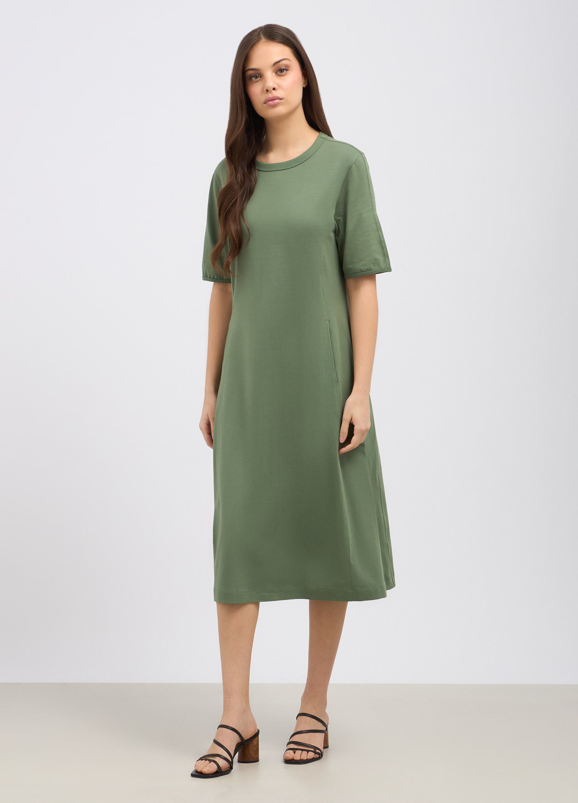 Abito lungo in cotone stretch donna_0