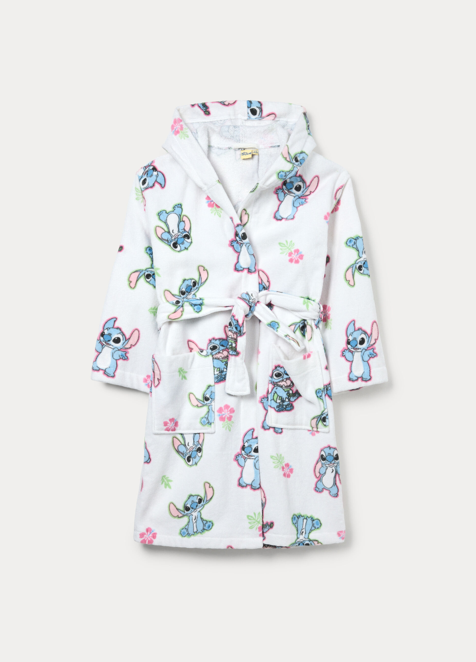 Accappatoio Stitch in puro cotone velour ragazza | BLUKIDS