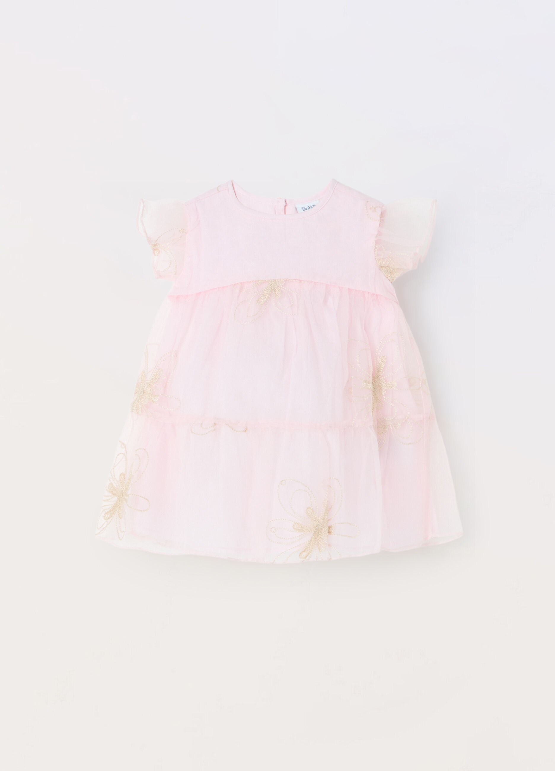 Vestito in organza con ricami neonata