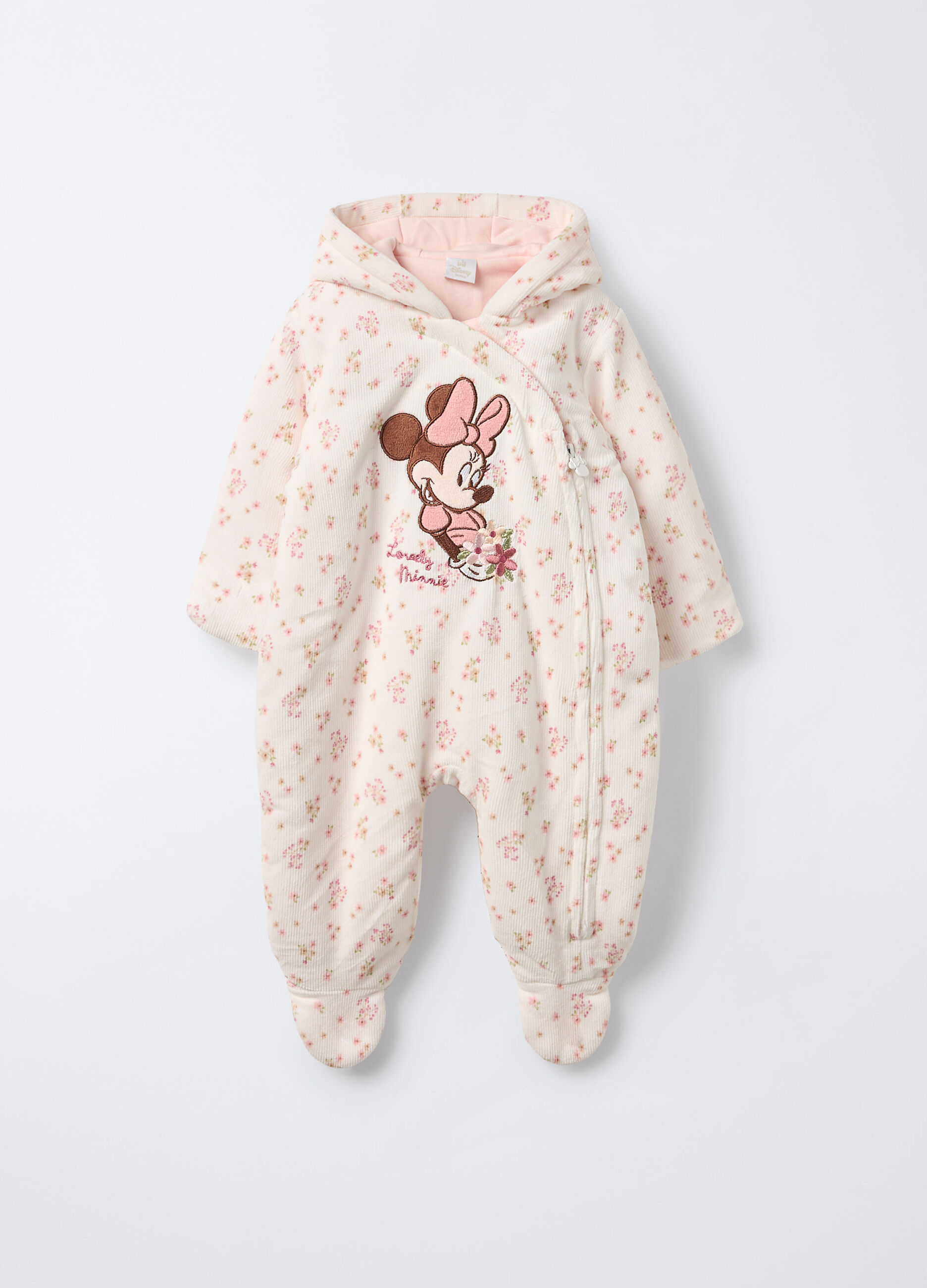 Tutina imbottita Disney velour misto cotone neonata_0