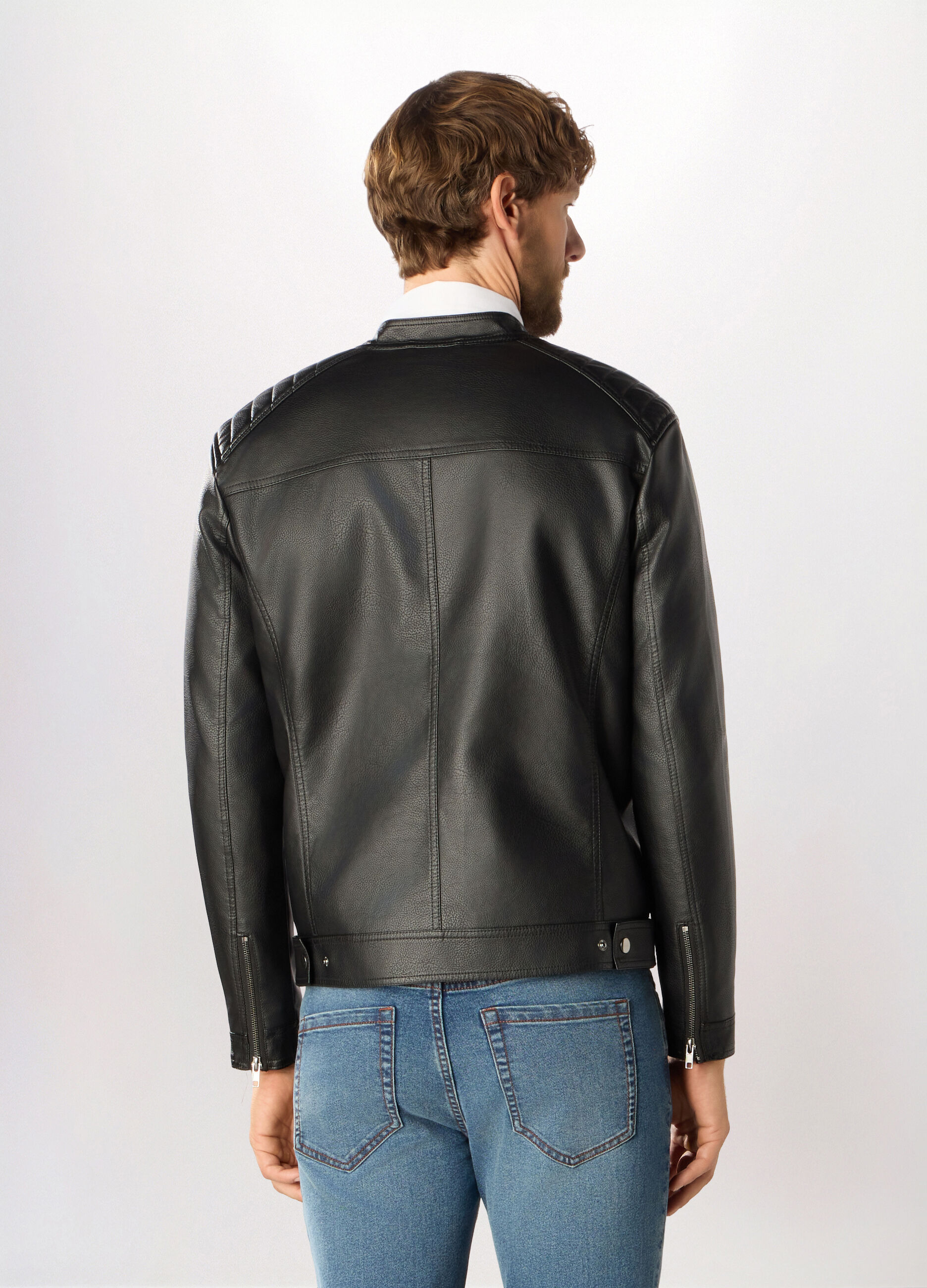 Giacca biker in ECOpelle uomo_1